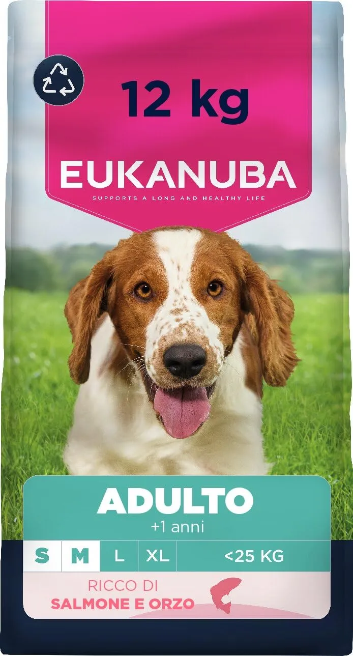 Eukanuba Salmone e Orzo per Cani Adulti Taglia Media e Piccola