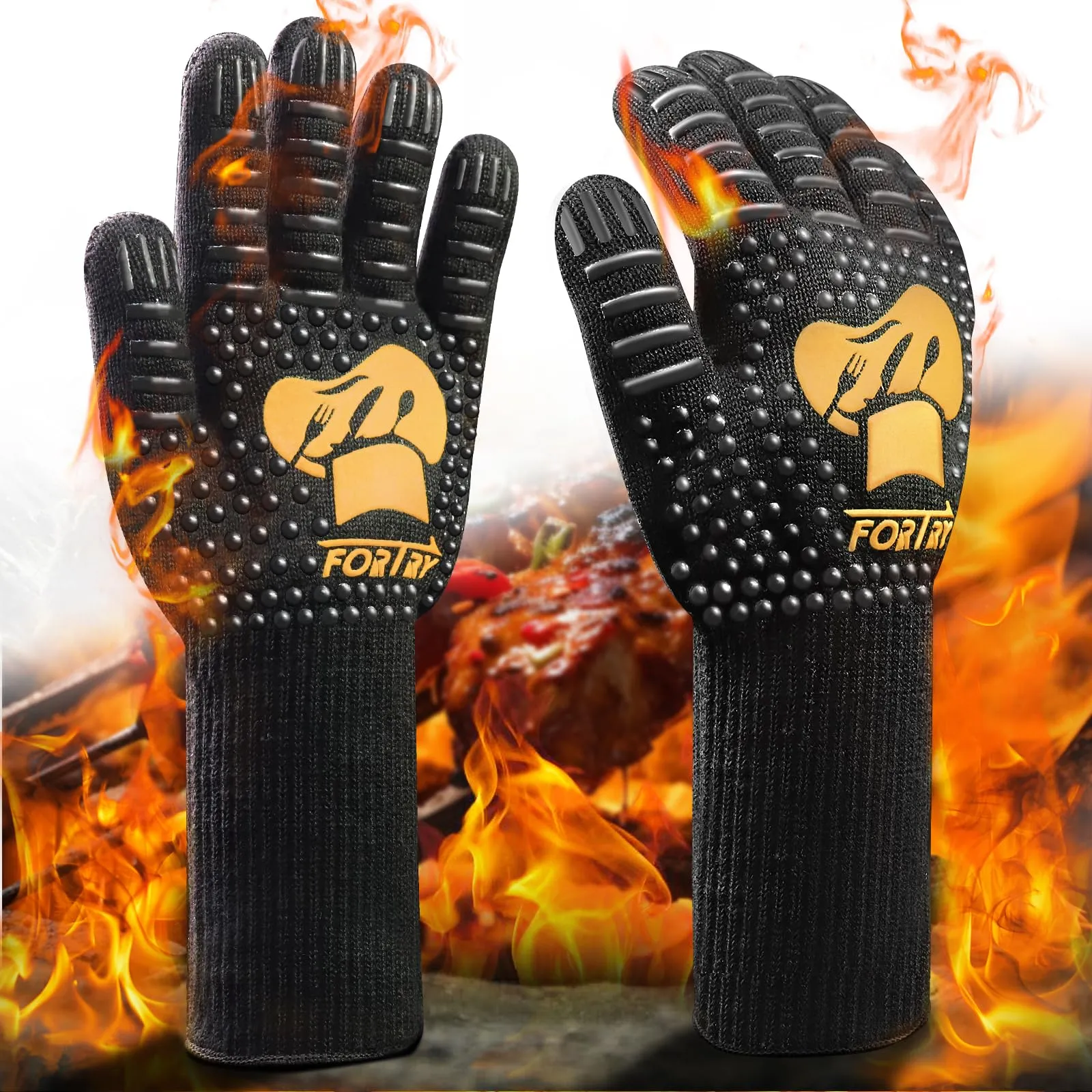 Guanti da Barbecue Fortry Resistenti al Calore Fino a 800°C