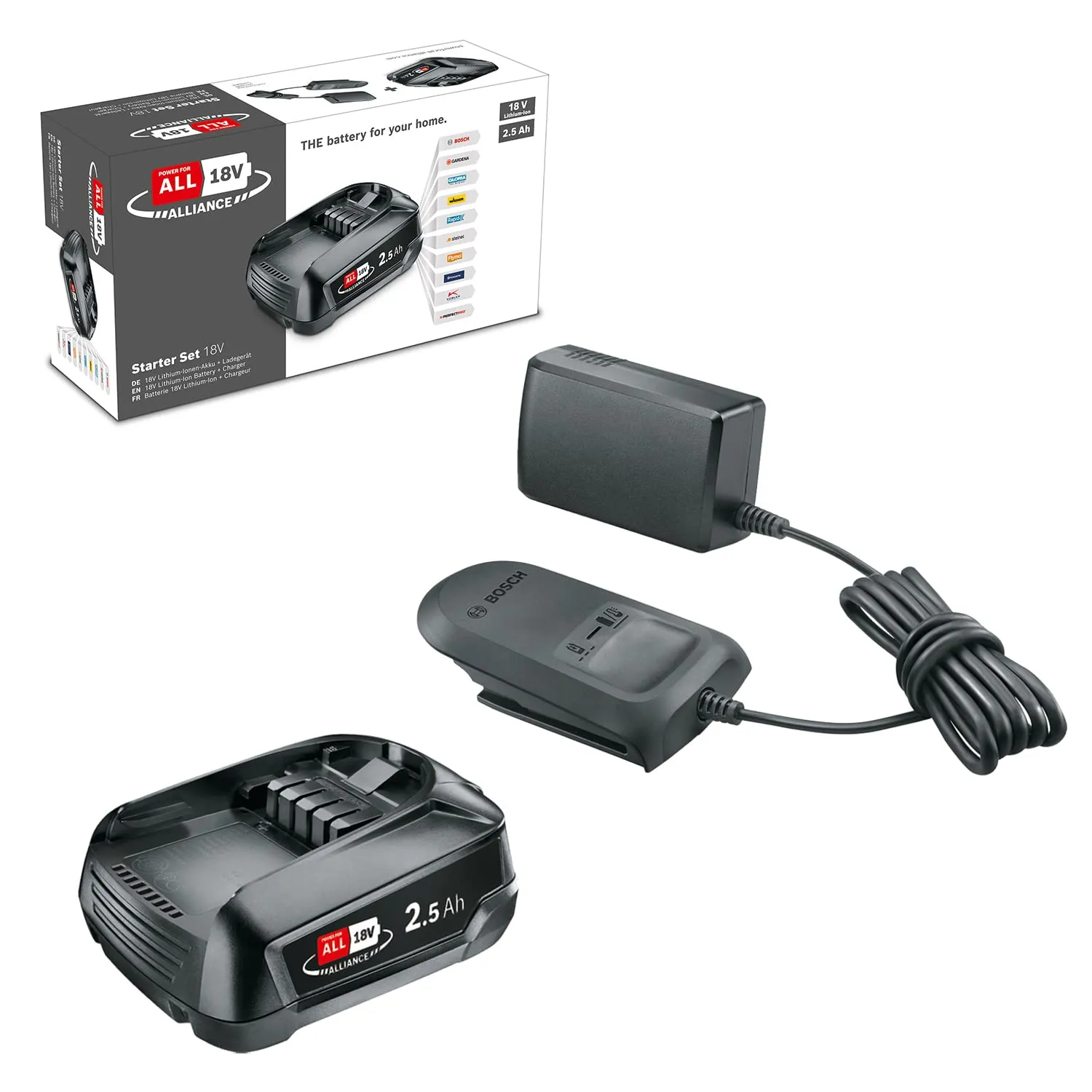 Bosch Batteria e Caricabatterie 18V 2.5Ah Power for All