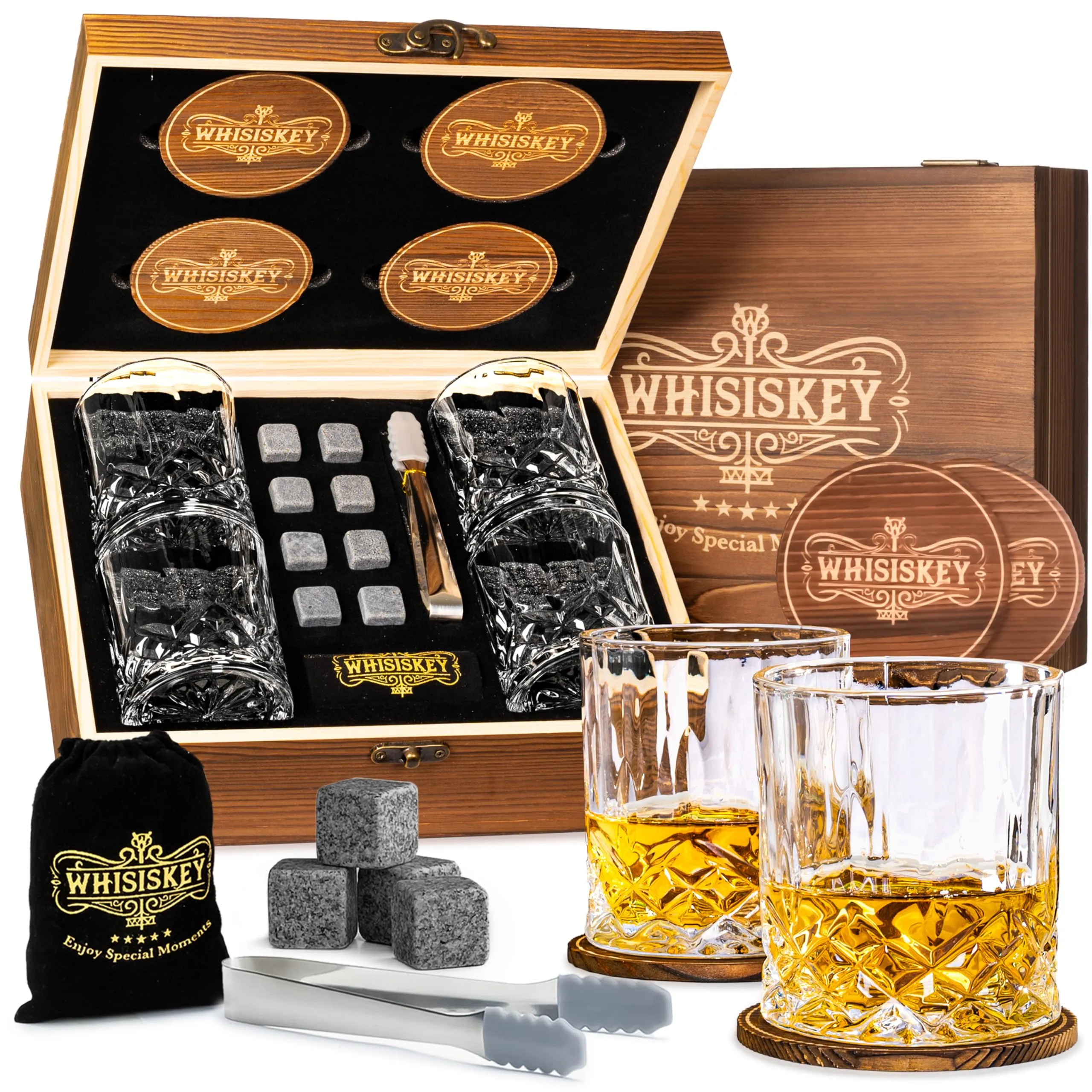 Whisiskey Set di bicchieri da whisky con pietre refrigeranti