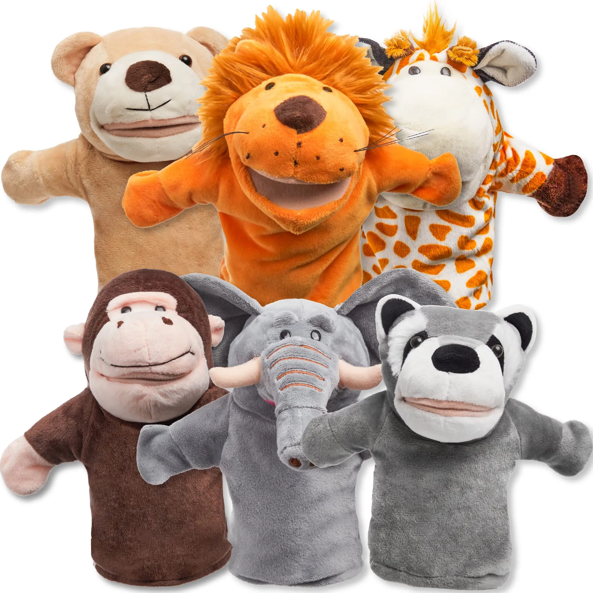 JOYIN Zoo Amici: Set di 6 Burattini di Animali da Mano