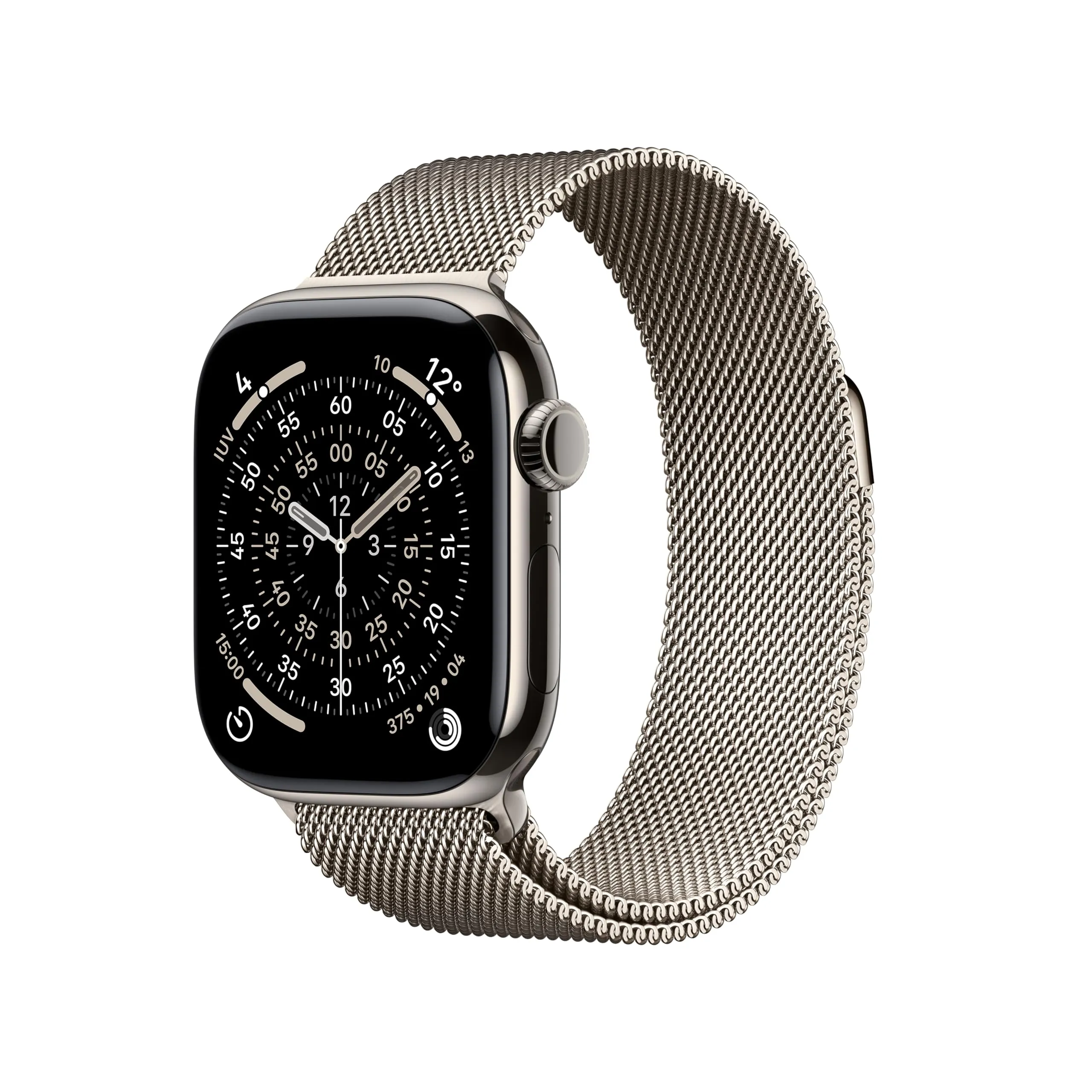 Apple Watch Series 11 GPS + Cellular, Cassa 42 mm in titanio naturale con Loop in maglia milanese naturale - Misura unica