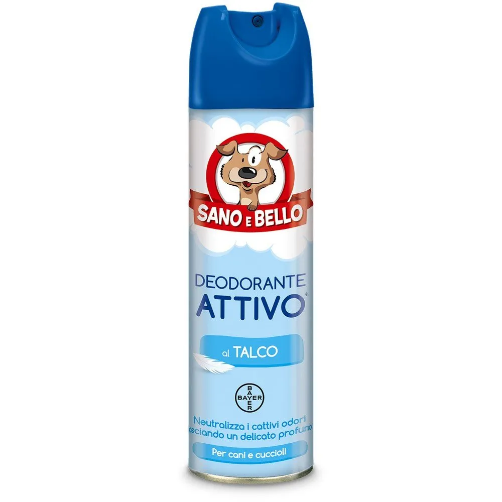 Bayer Sano e Bello Deodorante Attivo al Talco per Cani e Cuccioli 250 ml