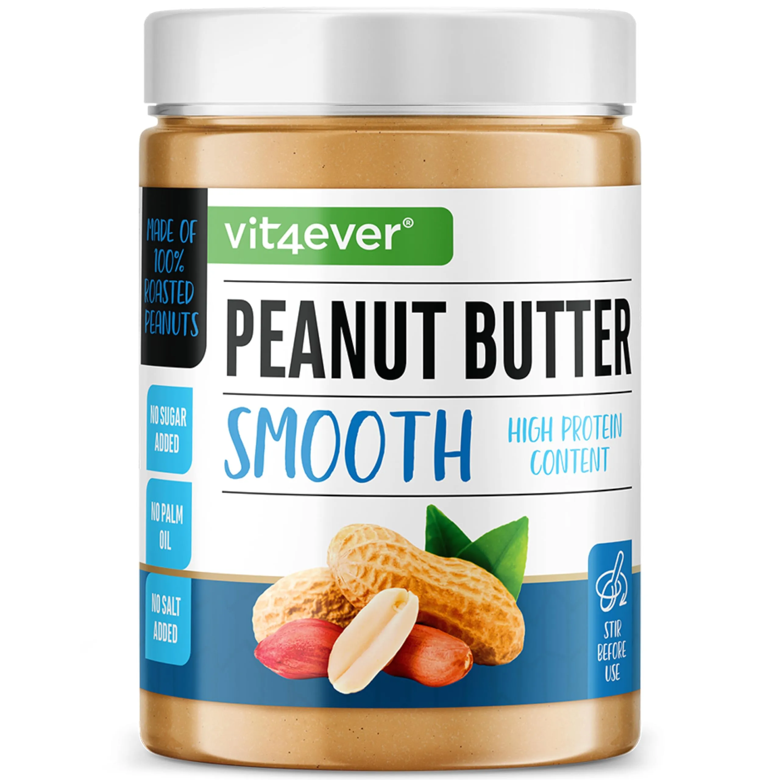 Burro di Arachidi Liscio 1kg - Vit4ever Sports