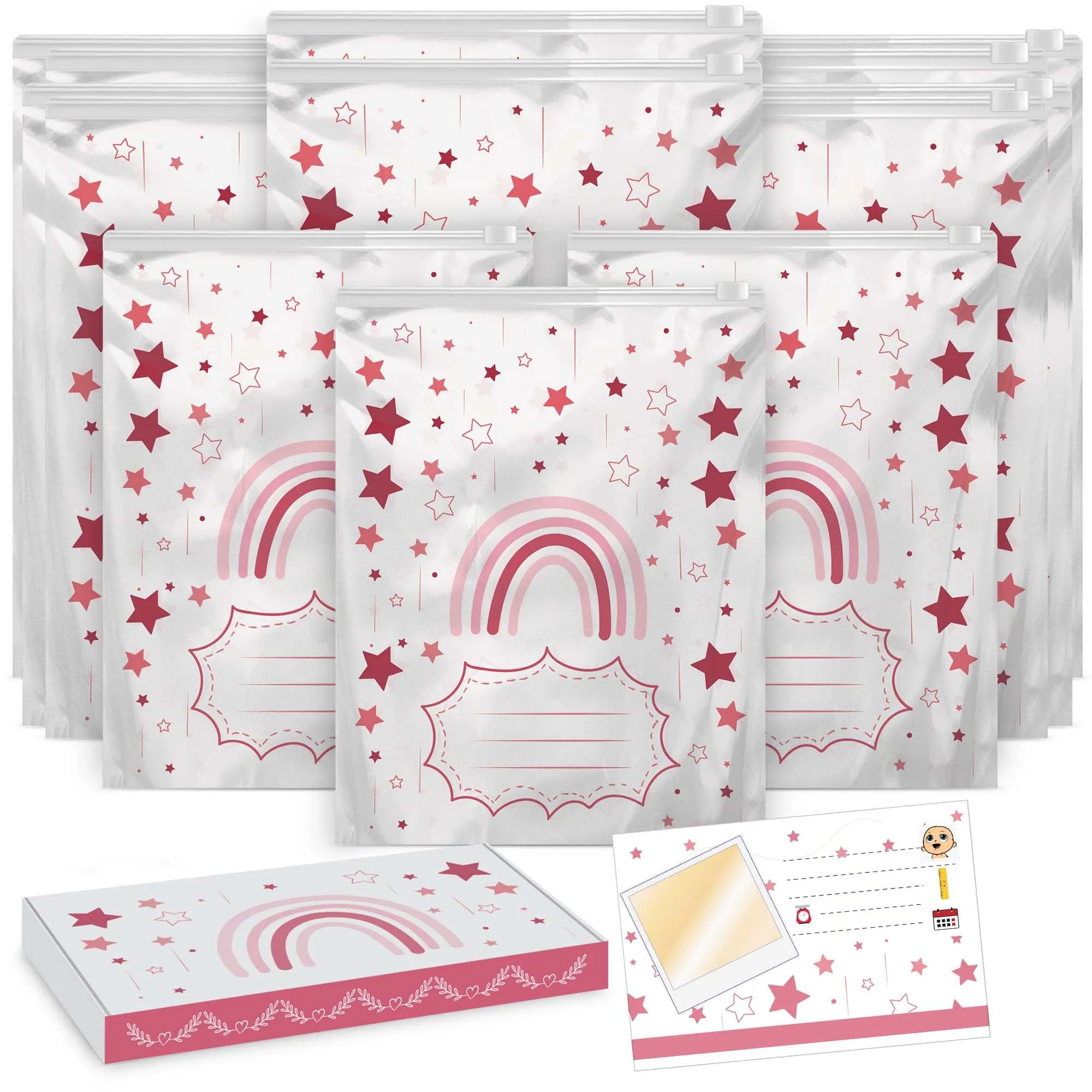 Lilnjoy Sacchetti Cambio Neonato Ospedale (Rosa) - 15 Pz