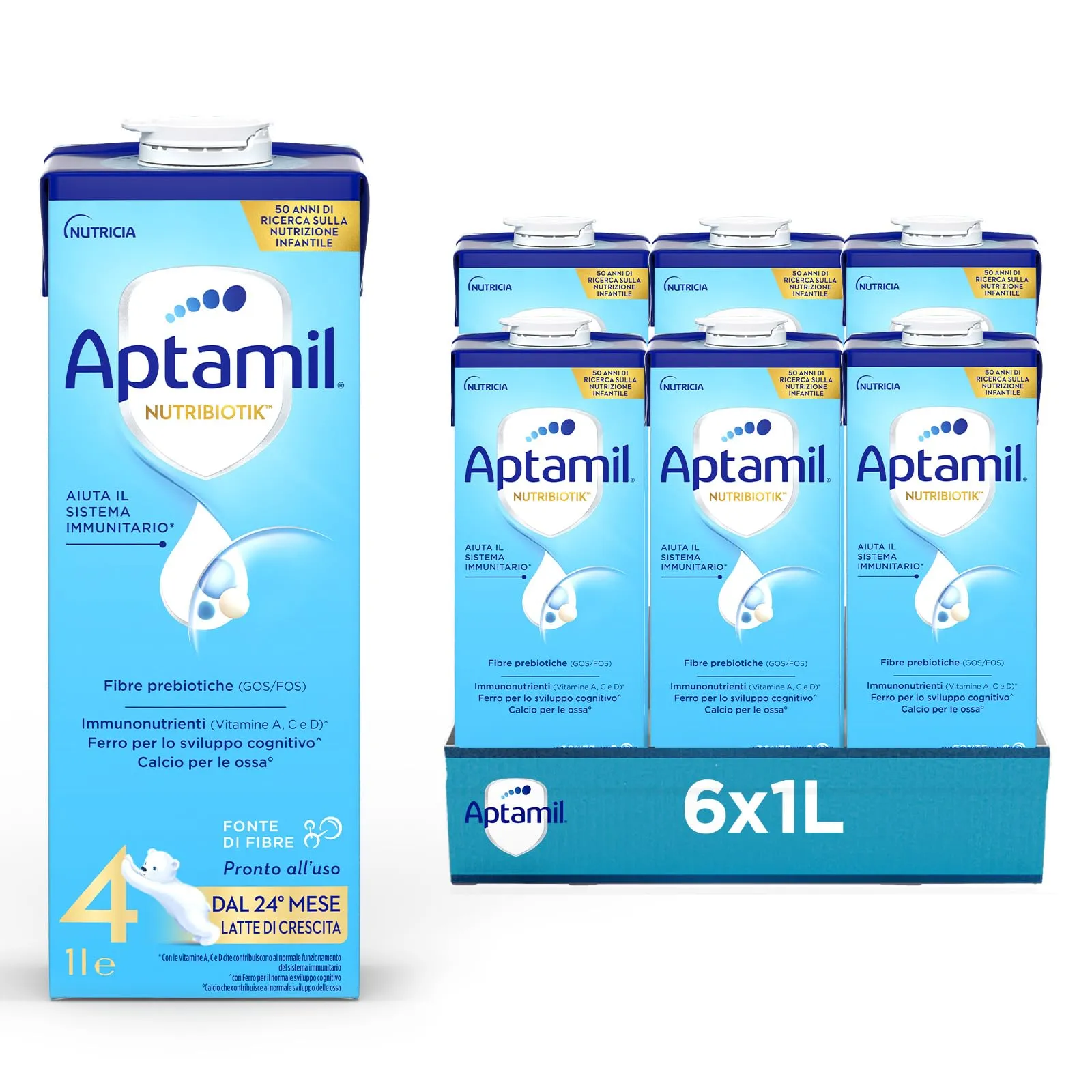 Aptamil 4 Latte di Crescita Liquido - 6x1L