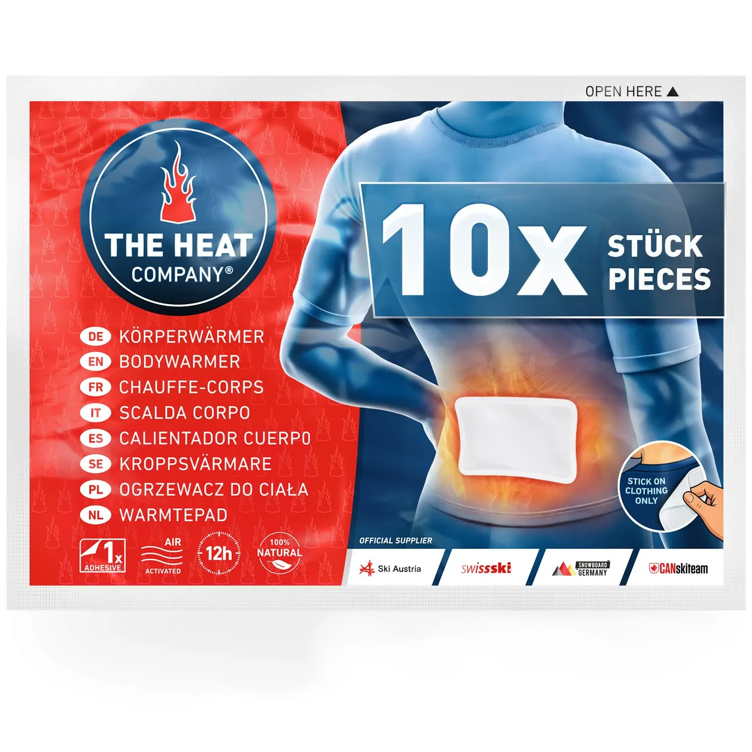 THE HEAT COMPANY Scaldacorpo Adesivi Extra Caldo - 10 Pezzi