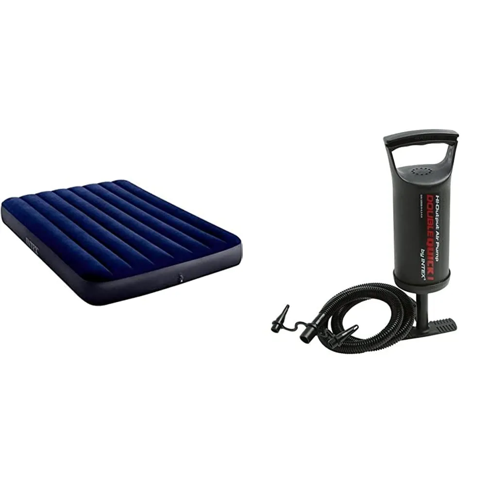 Intex Materassino Gonfiabile 64759 + Pompa Manuale 68612
