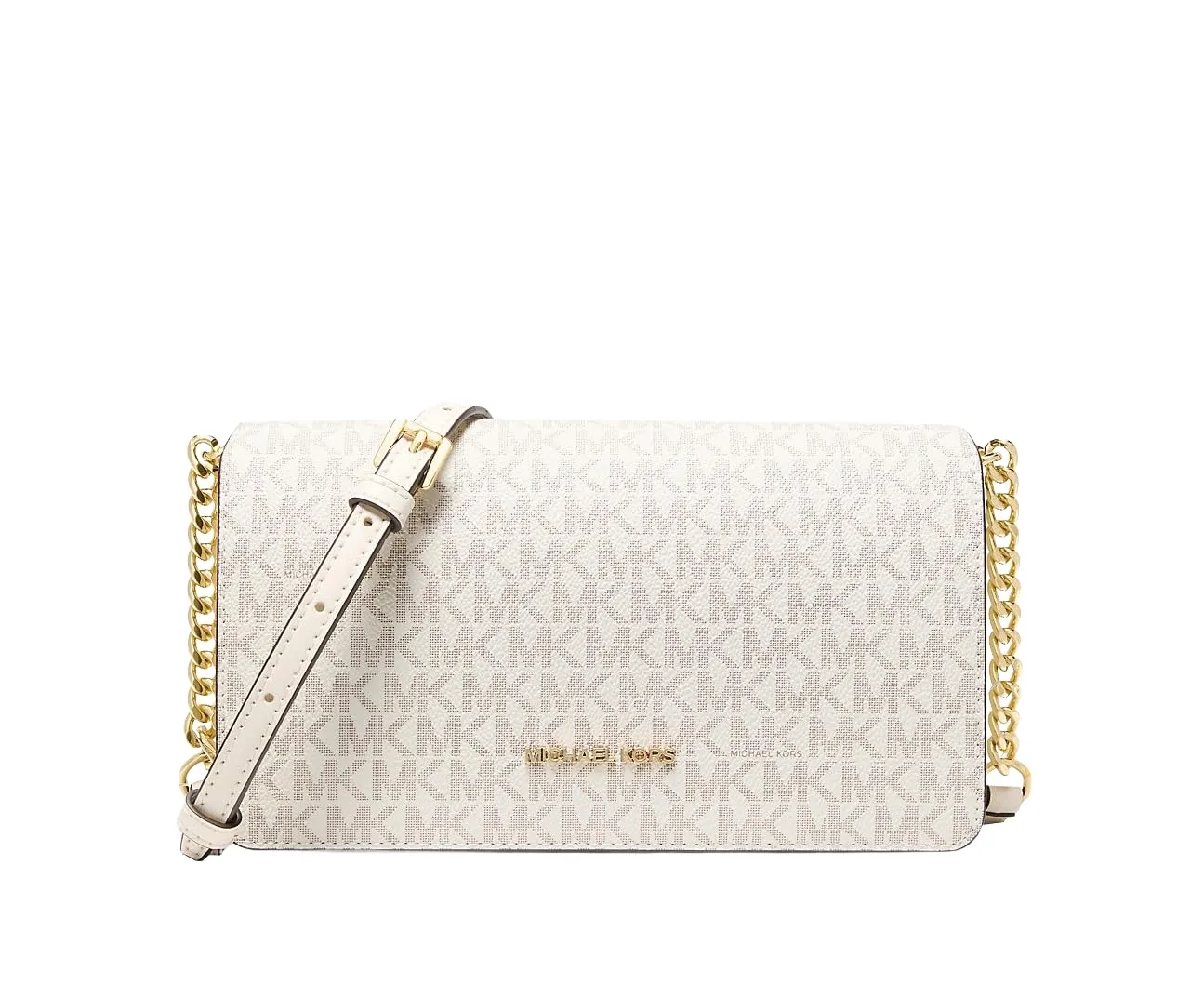 Michael Kors Jet Set Signature Logo Crossbody Bag Light Cream Multi