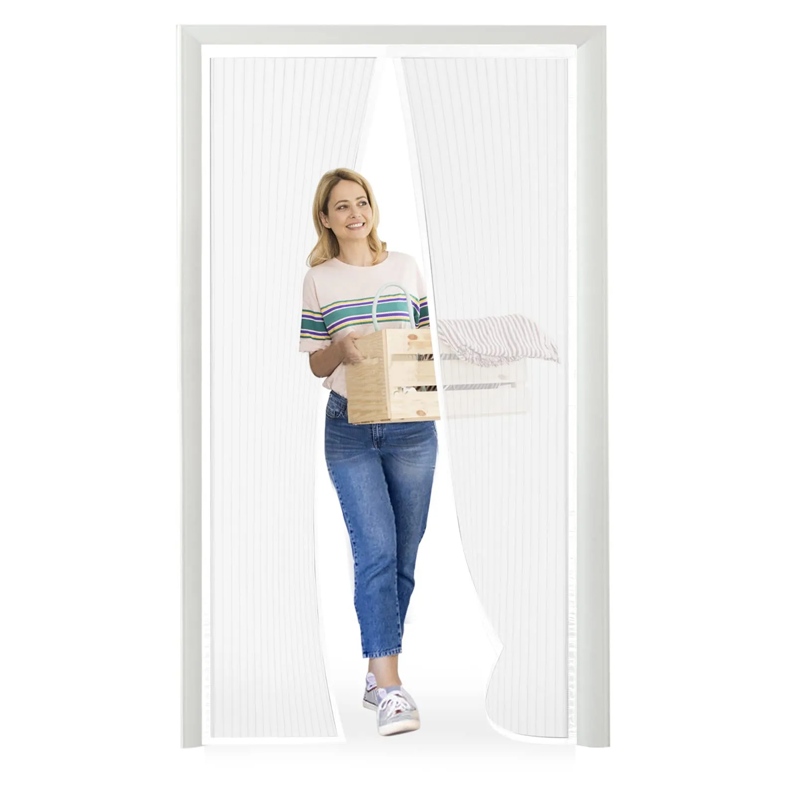 Meet Beauty Zanzariera Magnetica Bianca 120 x 225 cm per Porte e Finestre