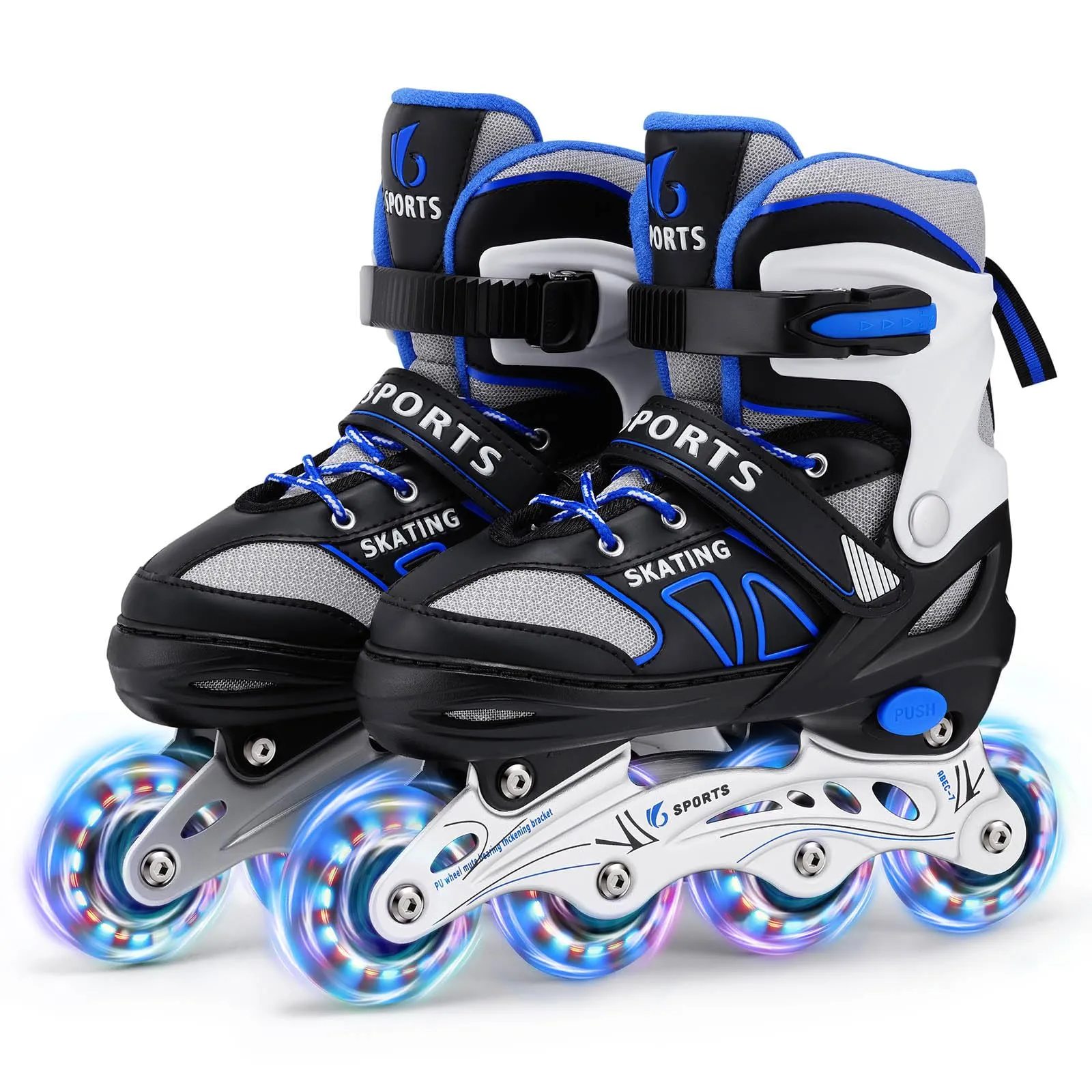 Pattini in Linea Regolabili per Bambini con Ruote Illuminate