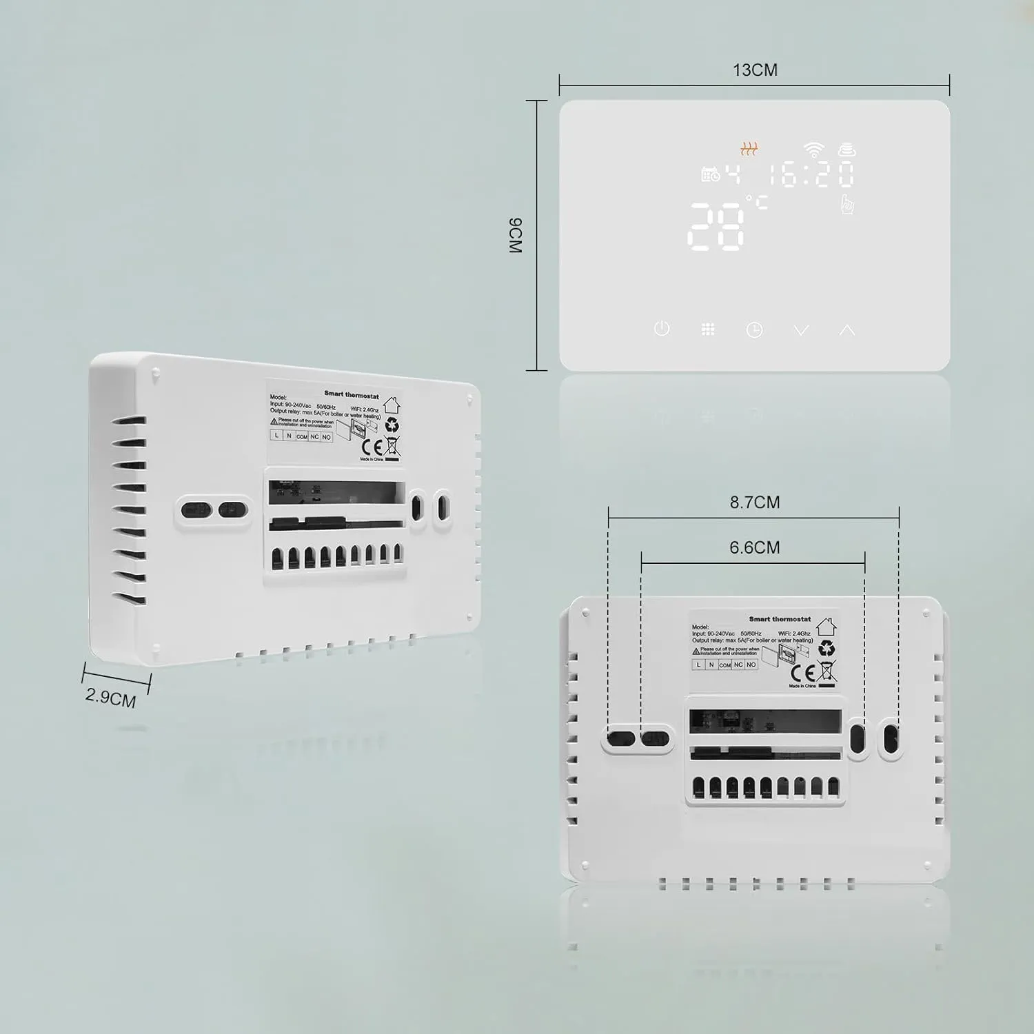 Termostato WiFi Programmabile per Caldaia, Controllo Remoto e Compatibilità Alexa/Google Assistant