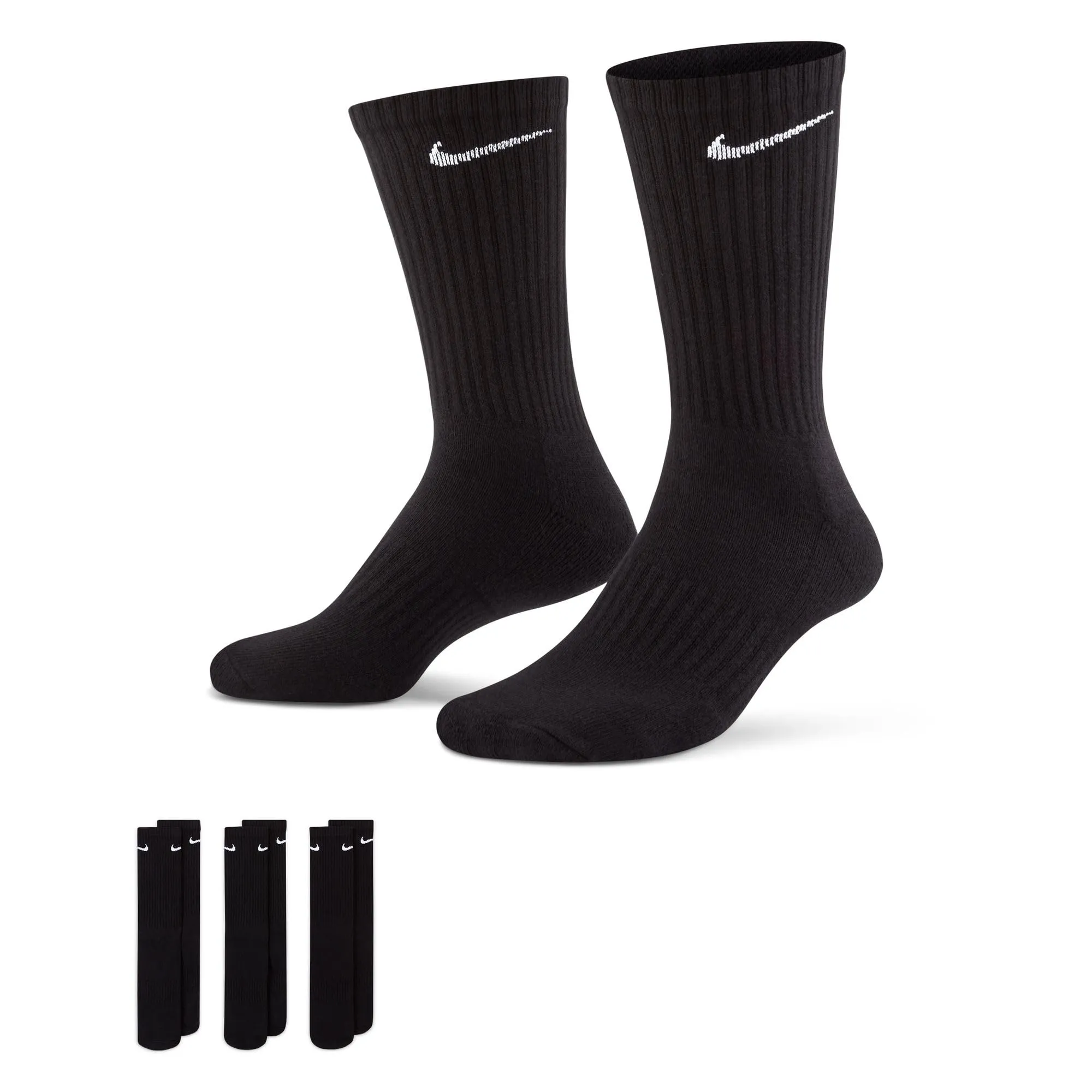 Nike Everyday Cush Crew 3PR Calzini Sportivi Neri