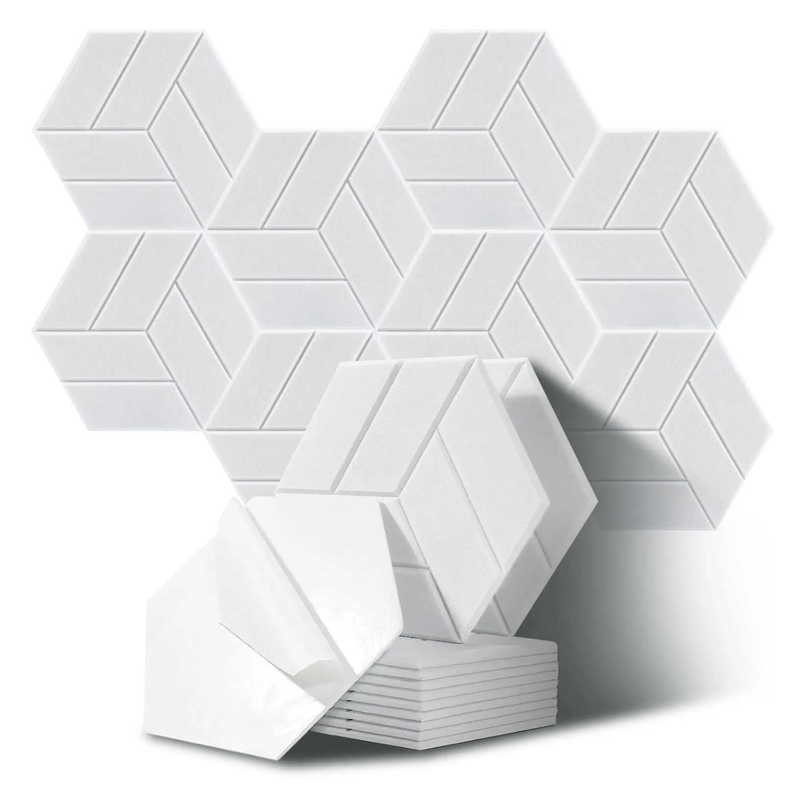 Pannelli Acustici Esagonali Autoadesivi JurciCat - 12 Pezzi per un'Acustica Perfetta