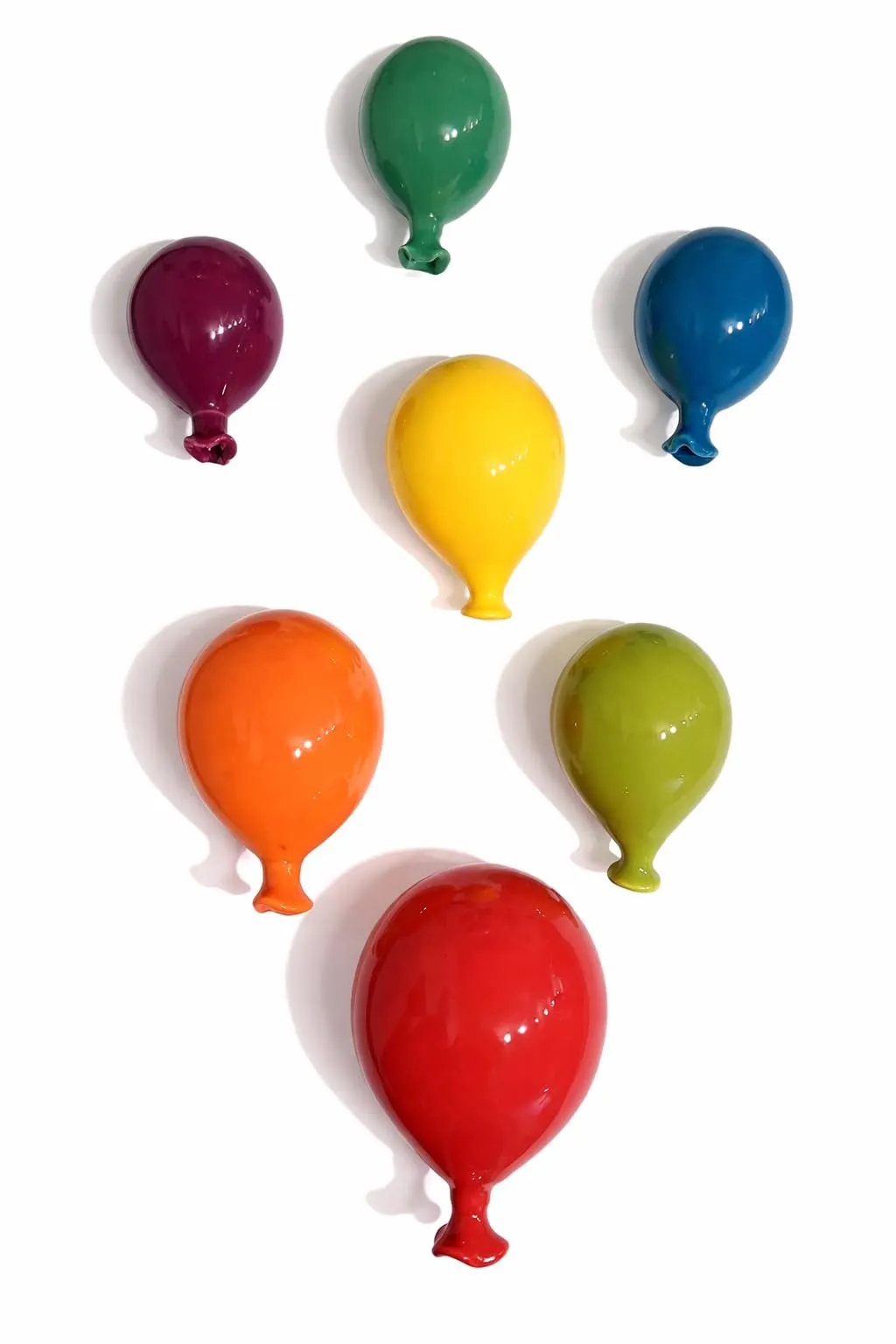 Palloncino in ceramica da appendere al muro, fatto a mano, artigianato, decorazione da parete, ideali per bomboniere (15 cm, ROSSO)