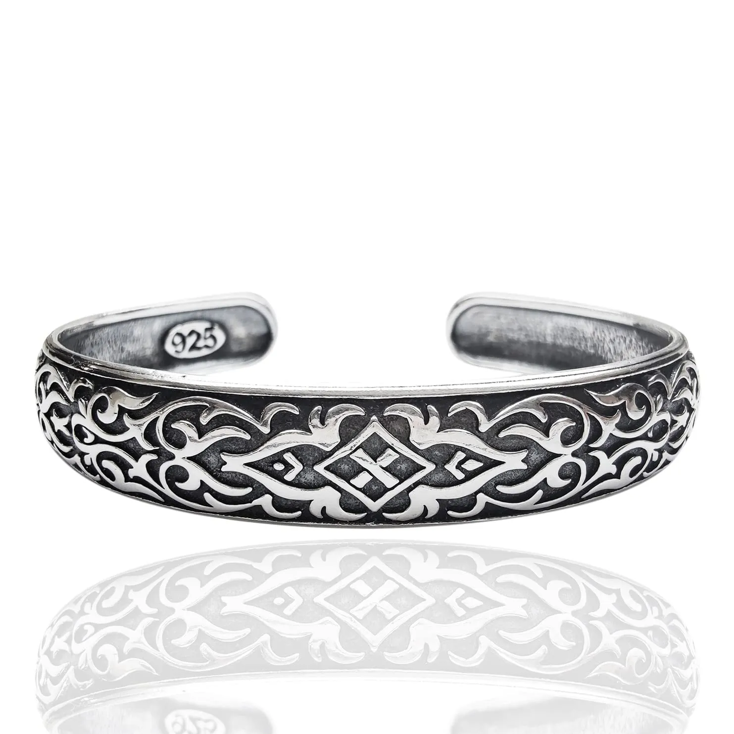 Bracciale Etnico Uomo Argento 925 Nero Anticato - Stile Tribale Africano