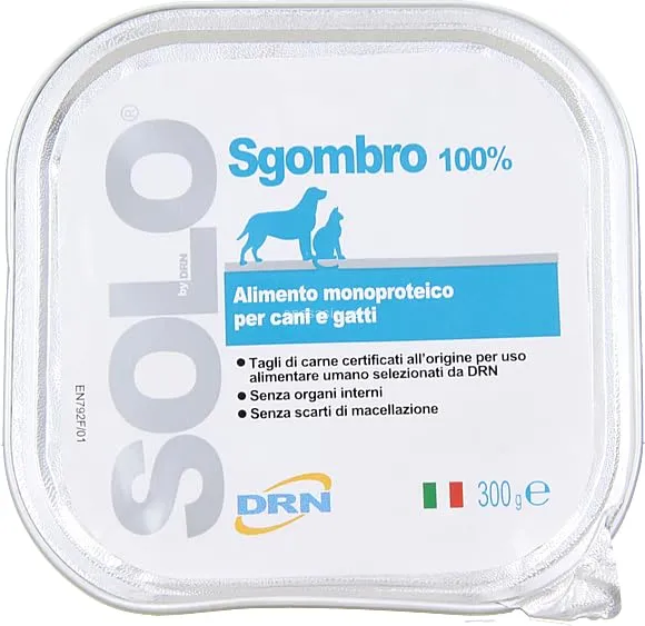 DRN Solo Sgombro - Alimento Monoproteico per Cani e Gatti - 18 confezioni x 300g