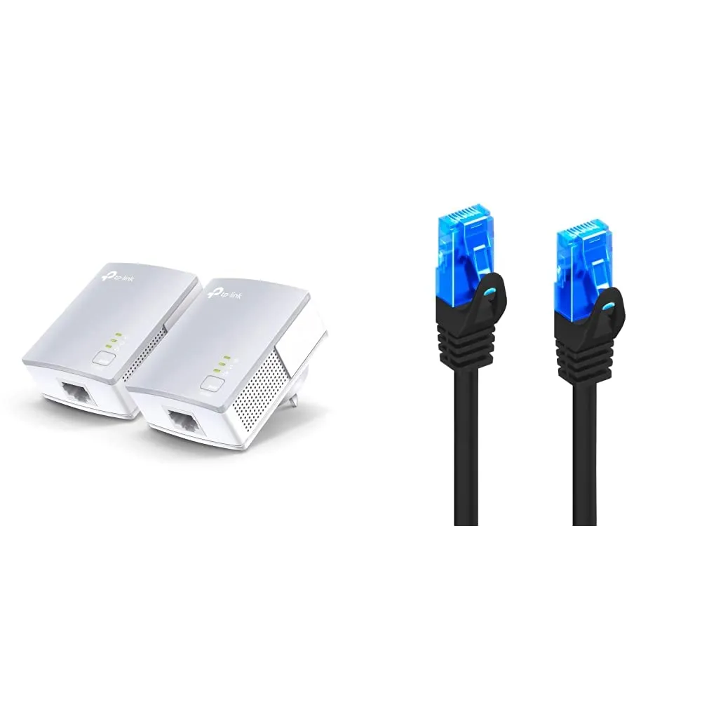 TP-Link TL-PA4010 Kit Powerline AV600 & Ewent Cavo di Rete Cat 5e 2m - La Tua Rete Potenziata