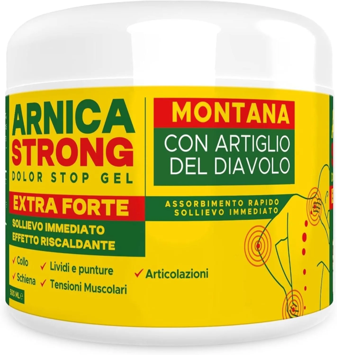 Arnica Gel Forte - ImmunoSTRONG: Sollievo Muscolare Intensivo con Arnica, Artiglio del Diavolo e Eucaliptolo