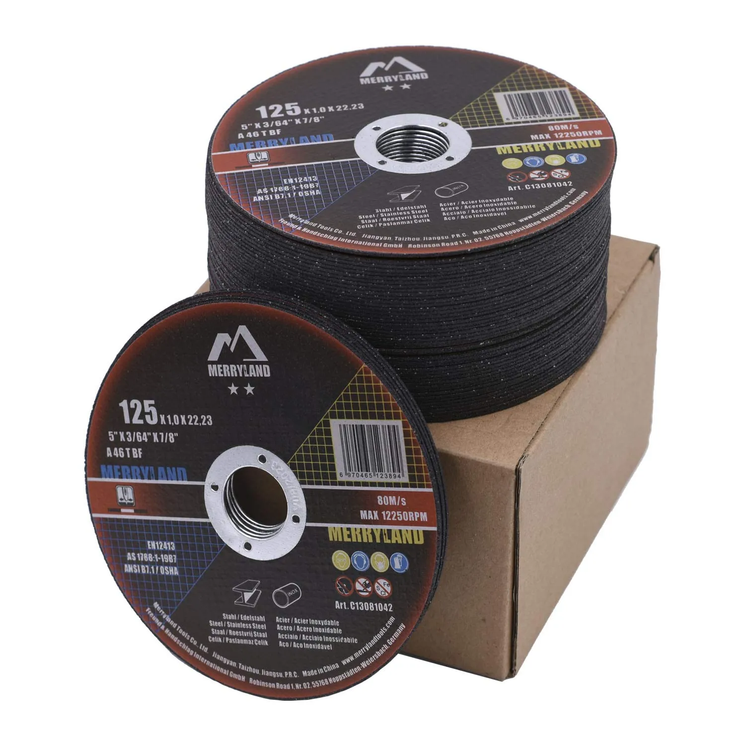 Merryland Dischi da Taglio 125 Ferro Metallo Acciaio INOX per Smerigliatrice Angolare, 125 X 1,0 mm Disco Flessibili 50 Pezzi, Craft-line C13081042