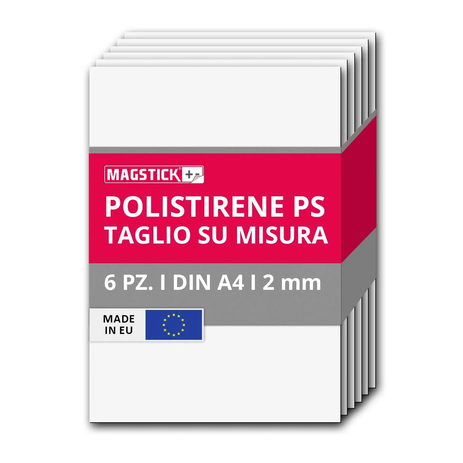 Set di 6 Lastre in Polistirene Bianco DIN A4 - Ideali per Modellismo, Architettura e Fai-da-Te