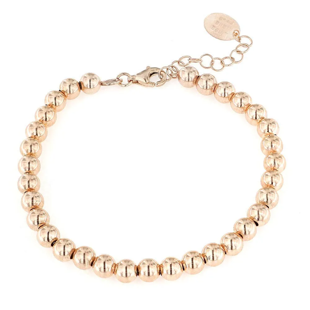 Bracciale Sfere Argento 925 Placcato Oro Rosa - Linea Italia Gioielli