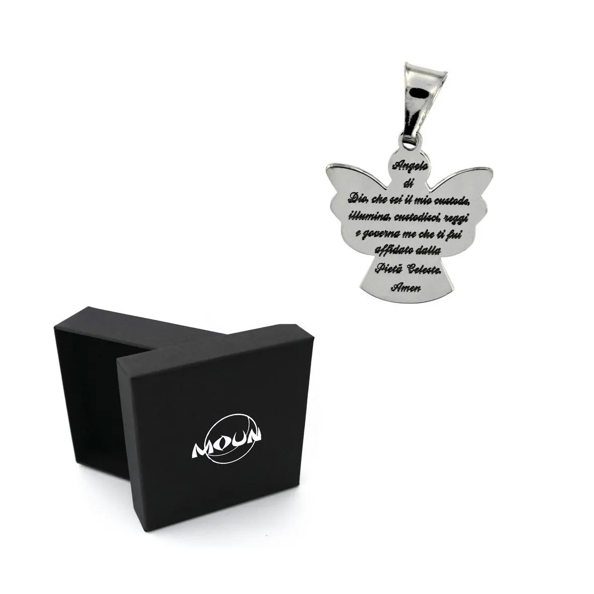 Pendente Angelo di Dio in Argento 925 Rodiato
