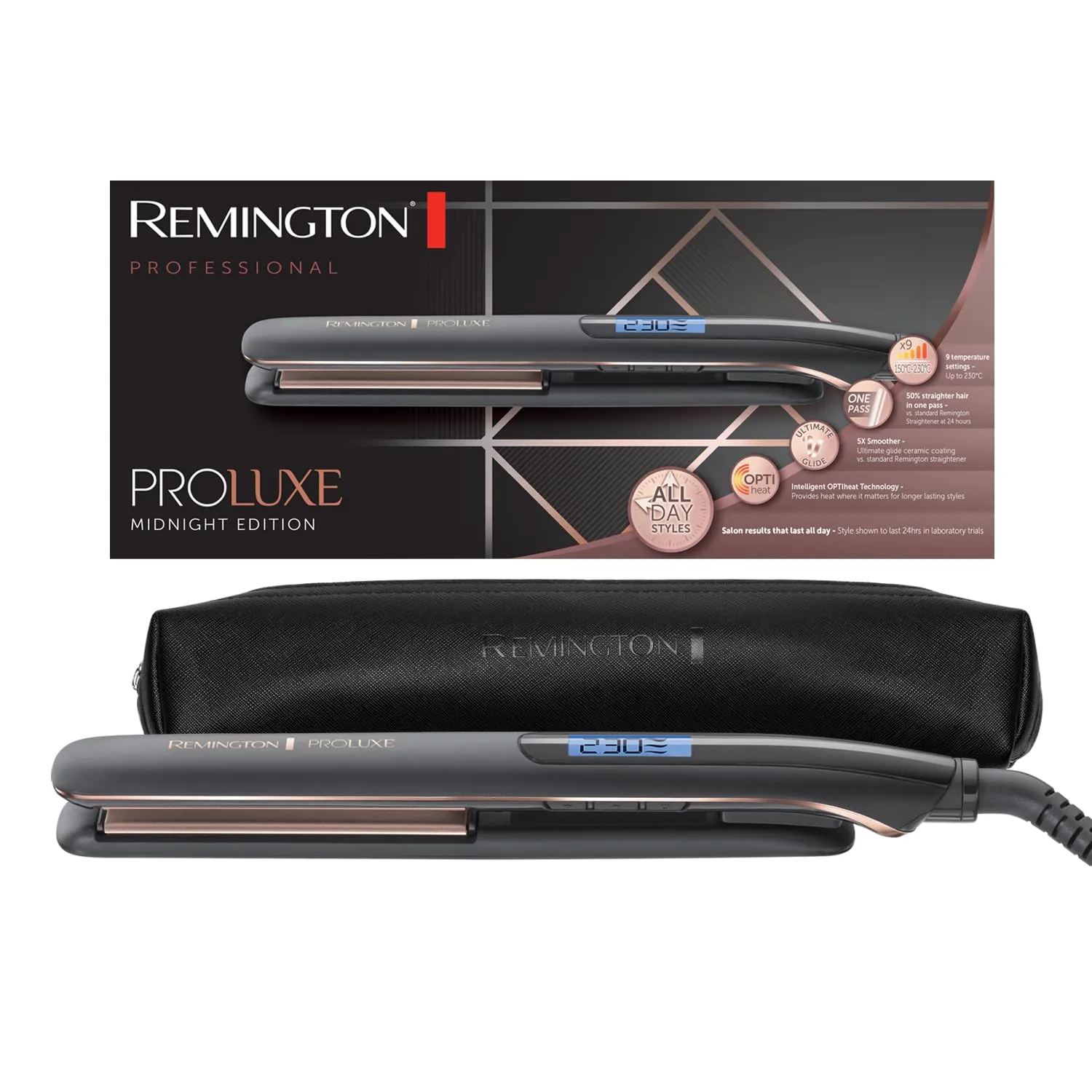 Remington ProLuxe S9100B Piastra per Capelli Stretta con Tecnologia OPTIheat