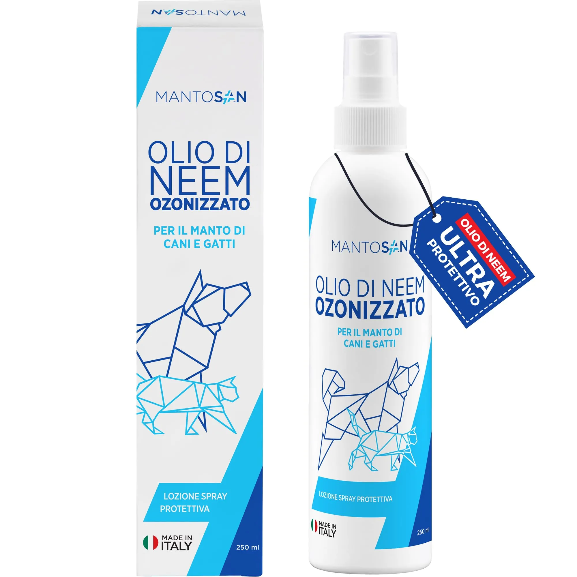 Mantosan Olio di Neem Ozonizzato per Cani e Gatti 250ml