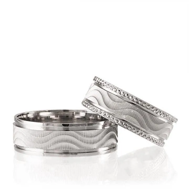 Fedi nuziali in argento sterling 925 personalizzate per lui e per lei