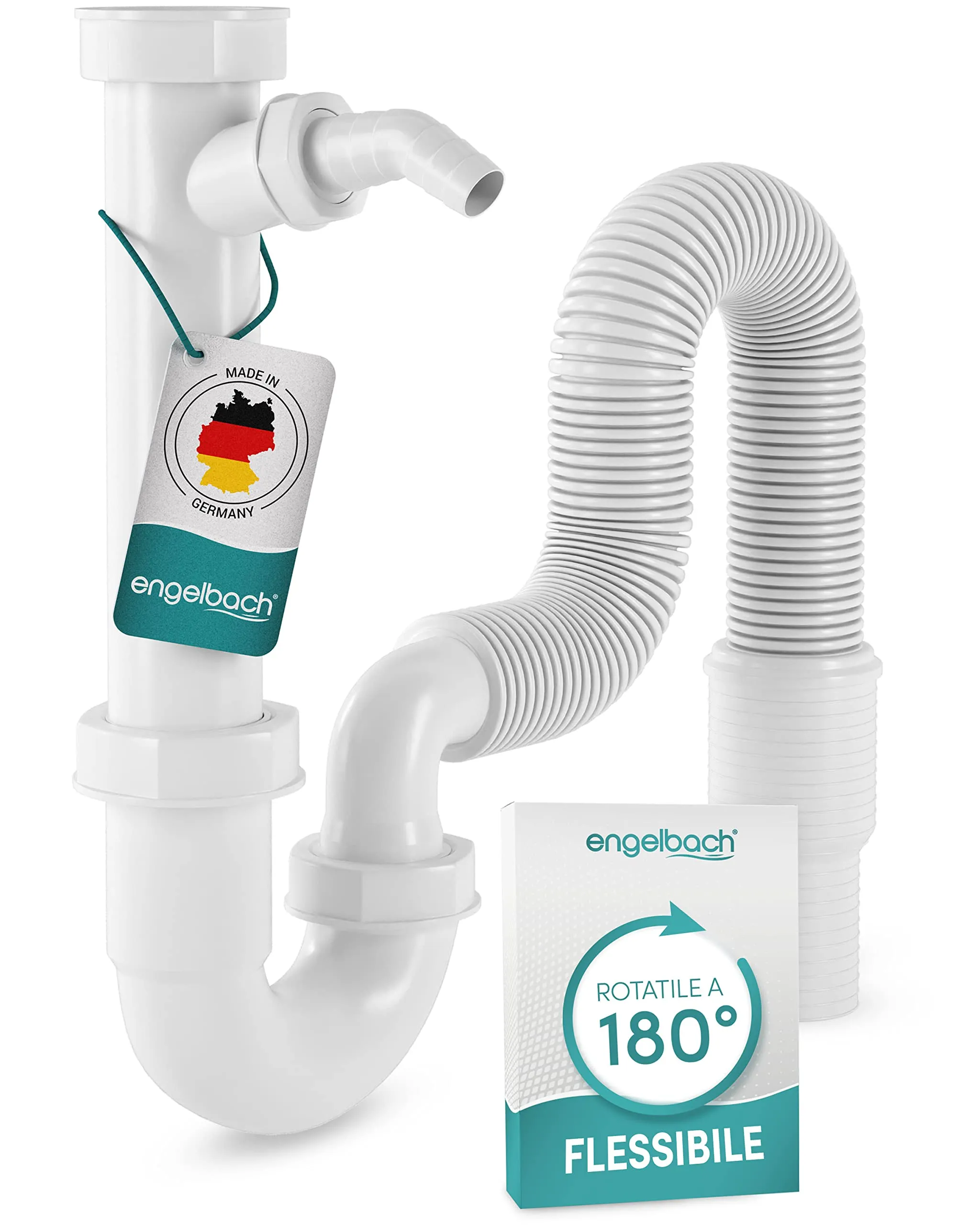 Engelbach® Sifone Lavandino Cucina Flessibile - Made in Germany