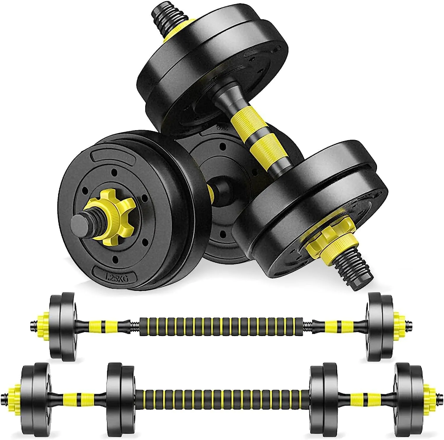Set di Pesi 40KG con Bilanciere e Manubri - Allenamento Completo a Casa