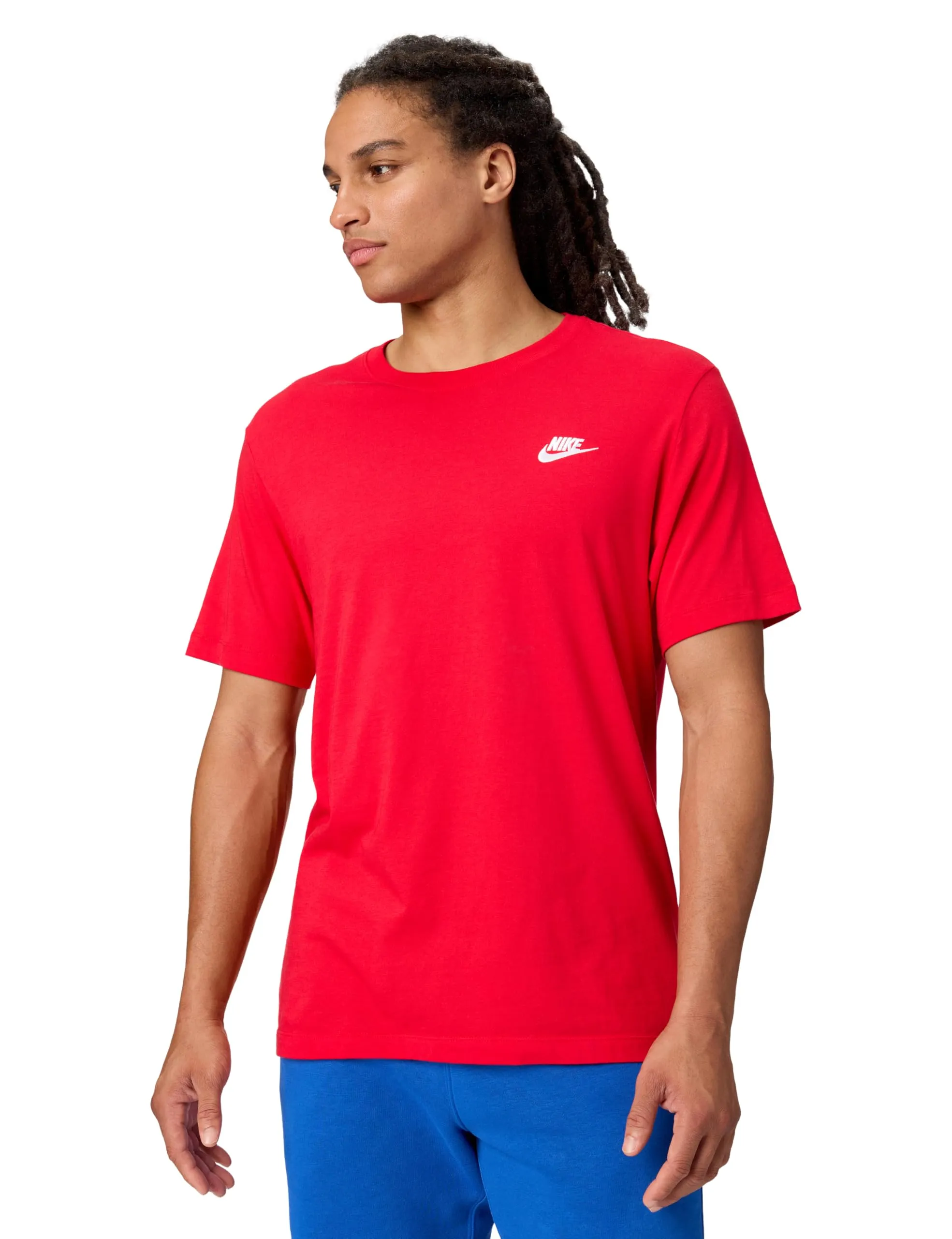 Nike M NSW Club Tee Maglietta Uomo Rossa e Bianca