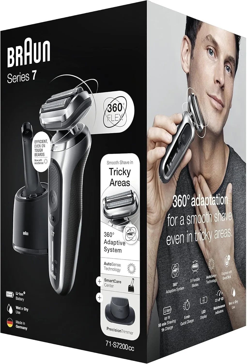 Braun Series 7 - Rasoio Elettrico Uomo con Rifinitore di Precisione