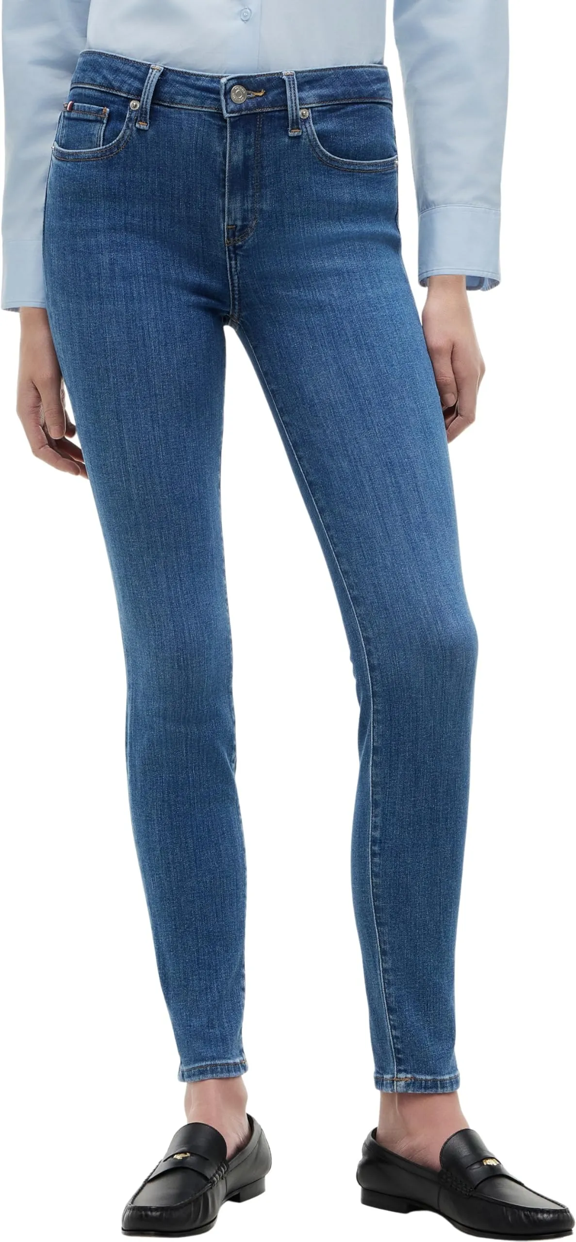 Tommy Hilfiger Donna Jeans Como Skinny Fit, Blu