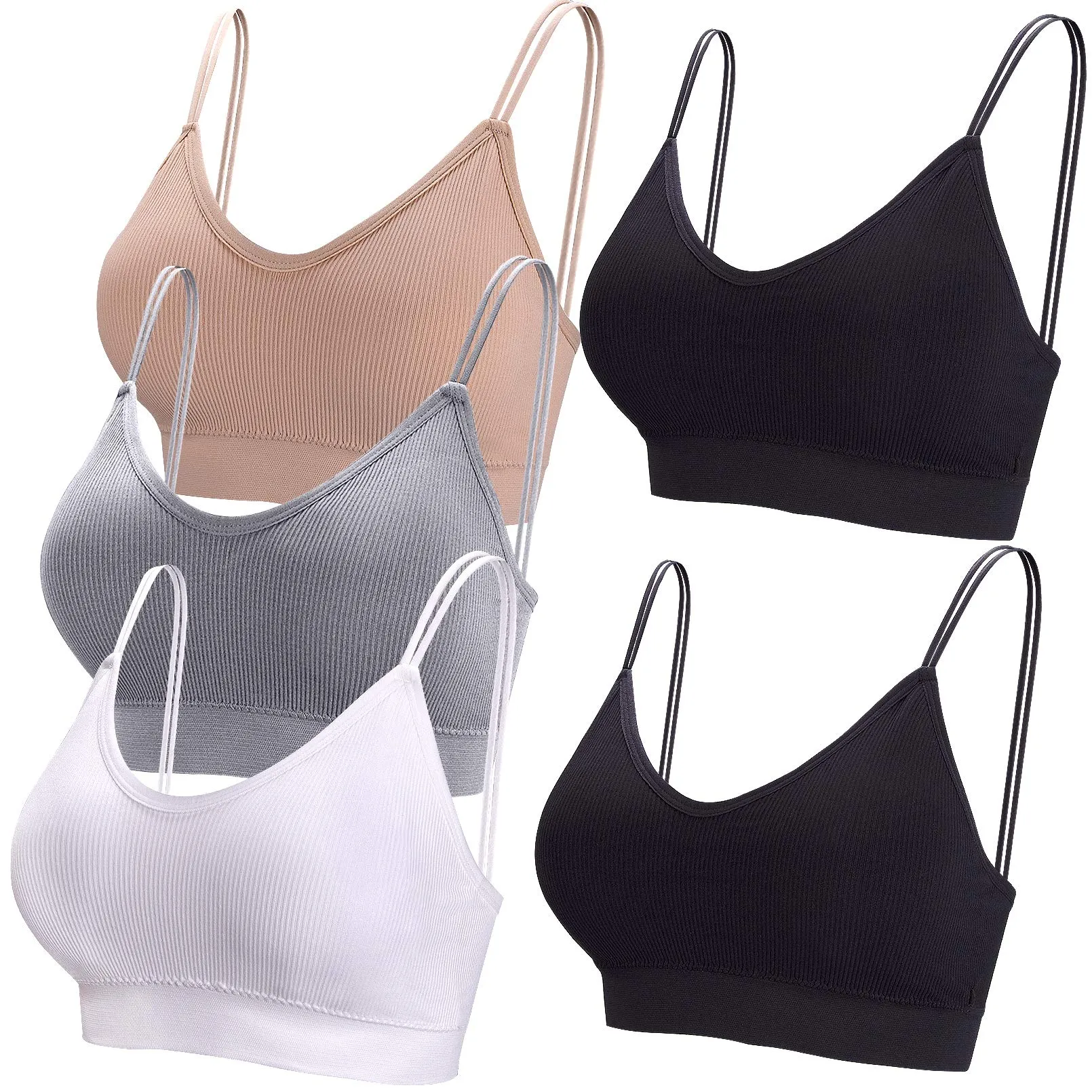 BQTQ 5 Pezzi Reggiseno a Canotta Scollo a V - Comfort e Stile per Ogni Giorno