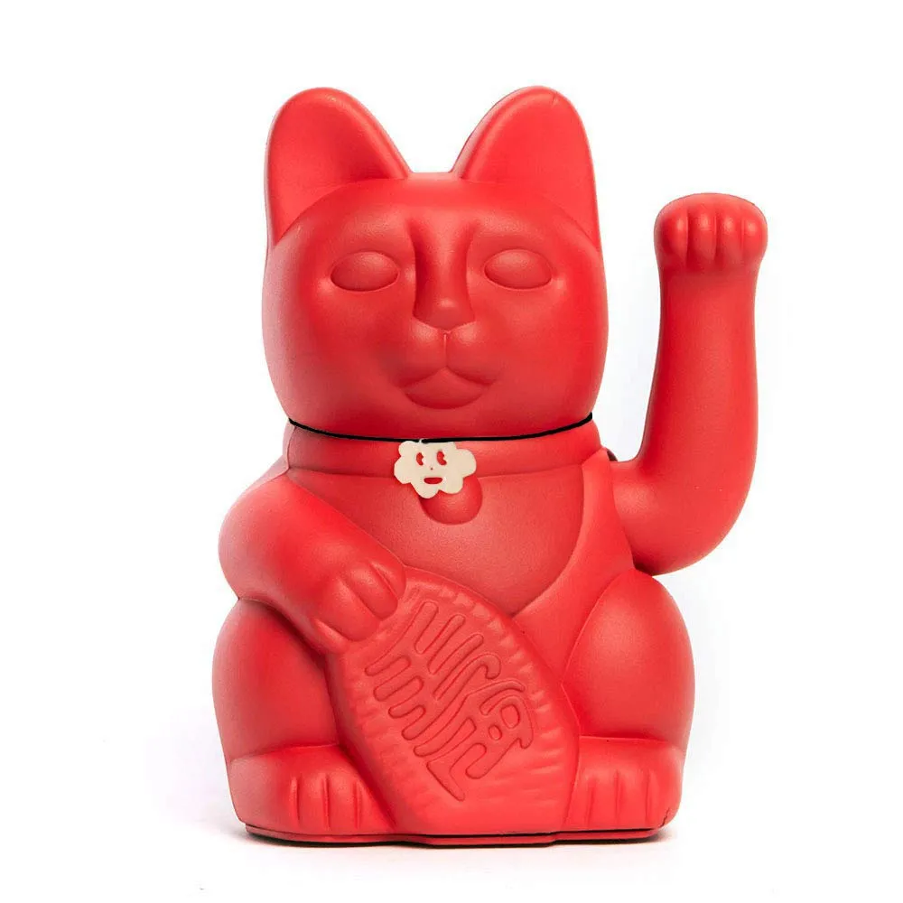 Gatto Portafortuna Maneki Neko Rosso Fragola - Diminuto Cielo