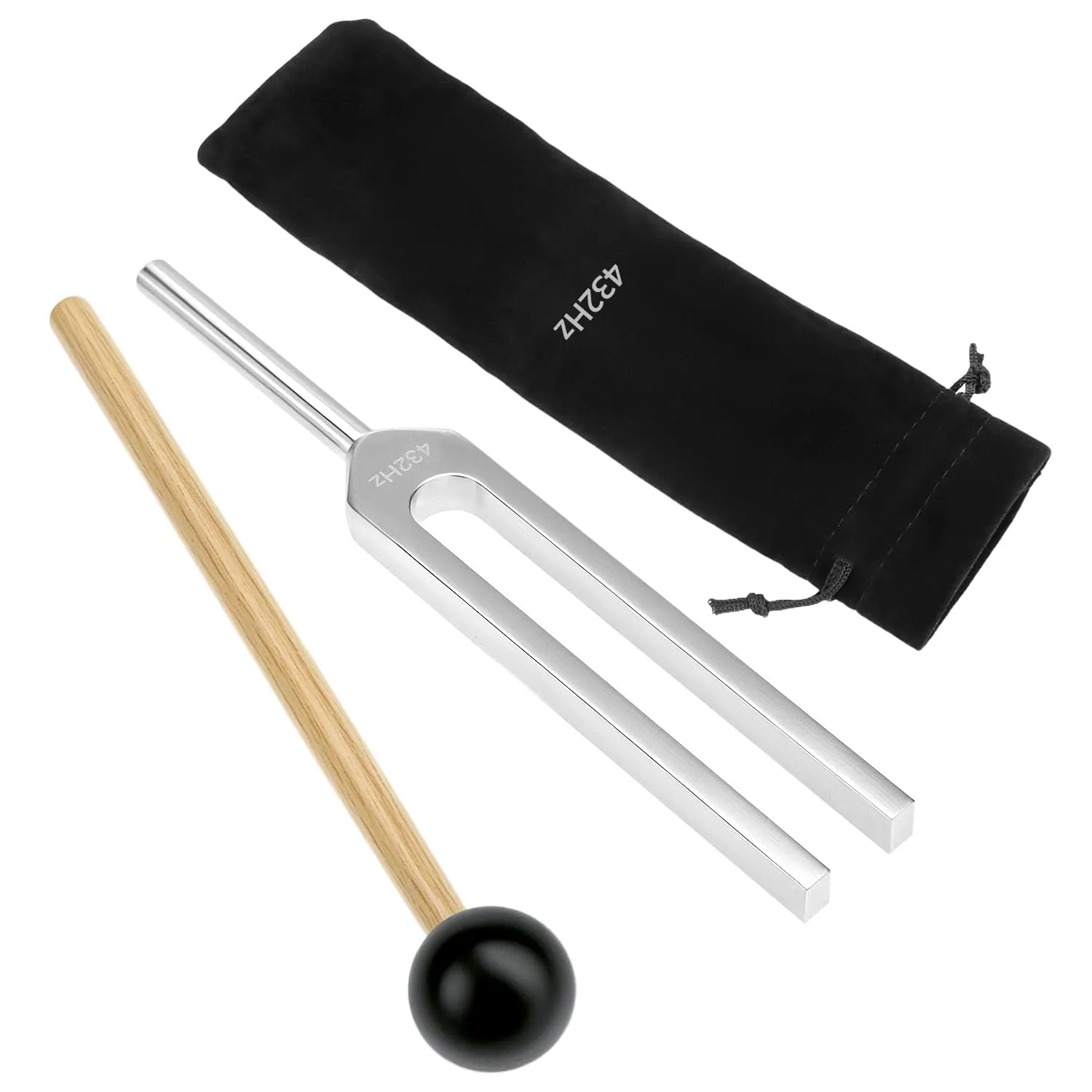 Diapason 432 Hz QWORK® in Lega di Alluminio con Martello in Silicone