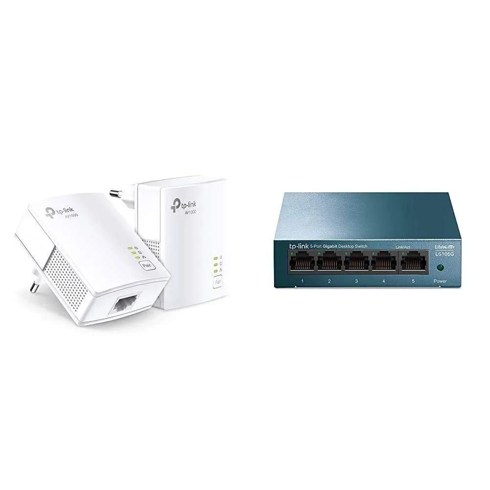 TP-Link TL-PA7017 Kit Powerline AV1000 + Switch Ethernet 5 Porte Gigabit LS105G