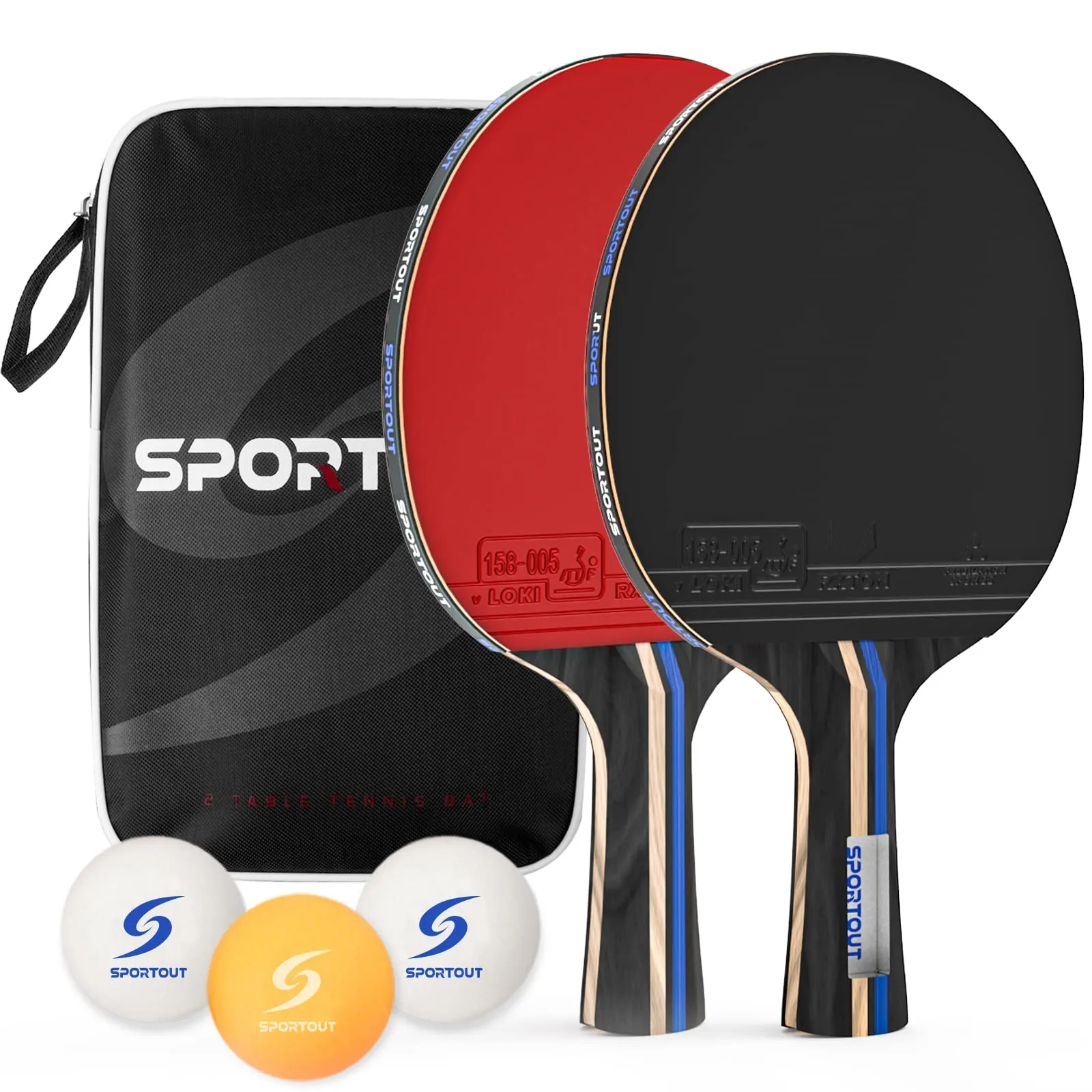 Easy-Room Set Ping Pong: 2 Racchette, 3 Palline e Borsa