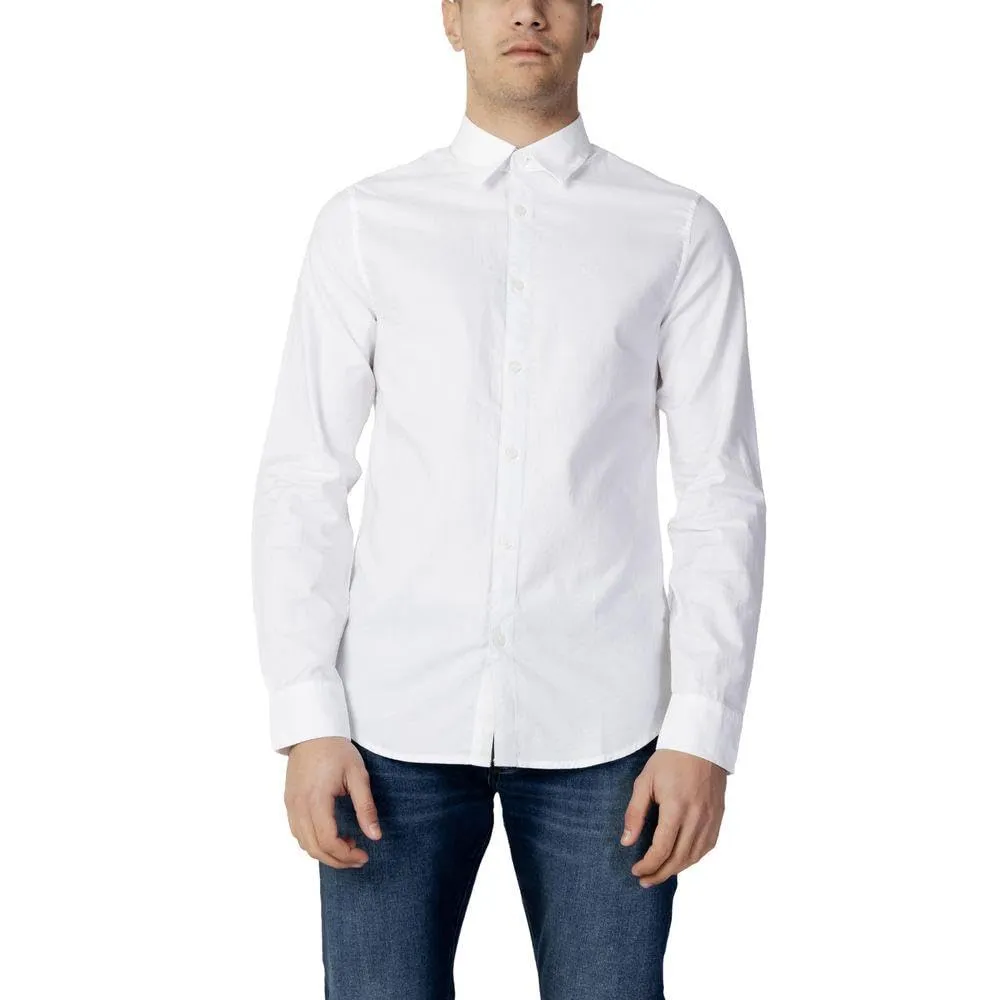 Armani Exchange Camicia Slim Fit Bianca da Uomo