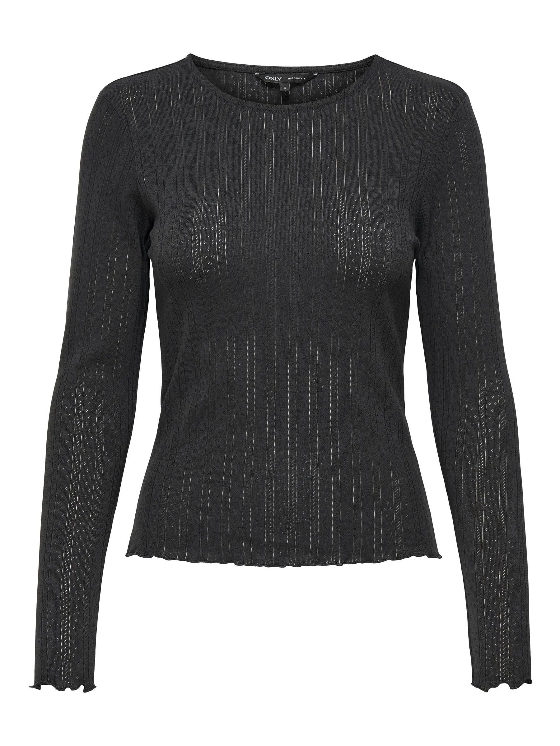 Maglietta a Maniche Lunghe Monocolore Donna ONLY ONLCARLOTTA Grigio XS