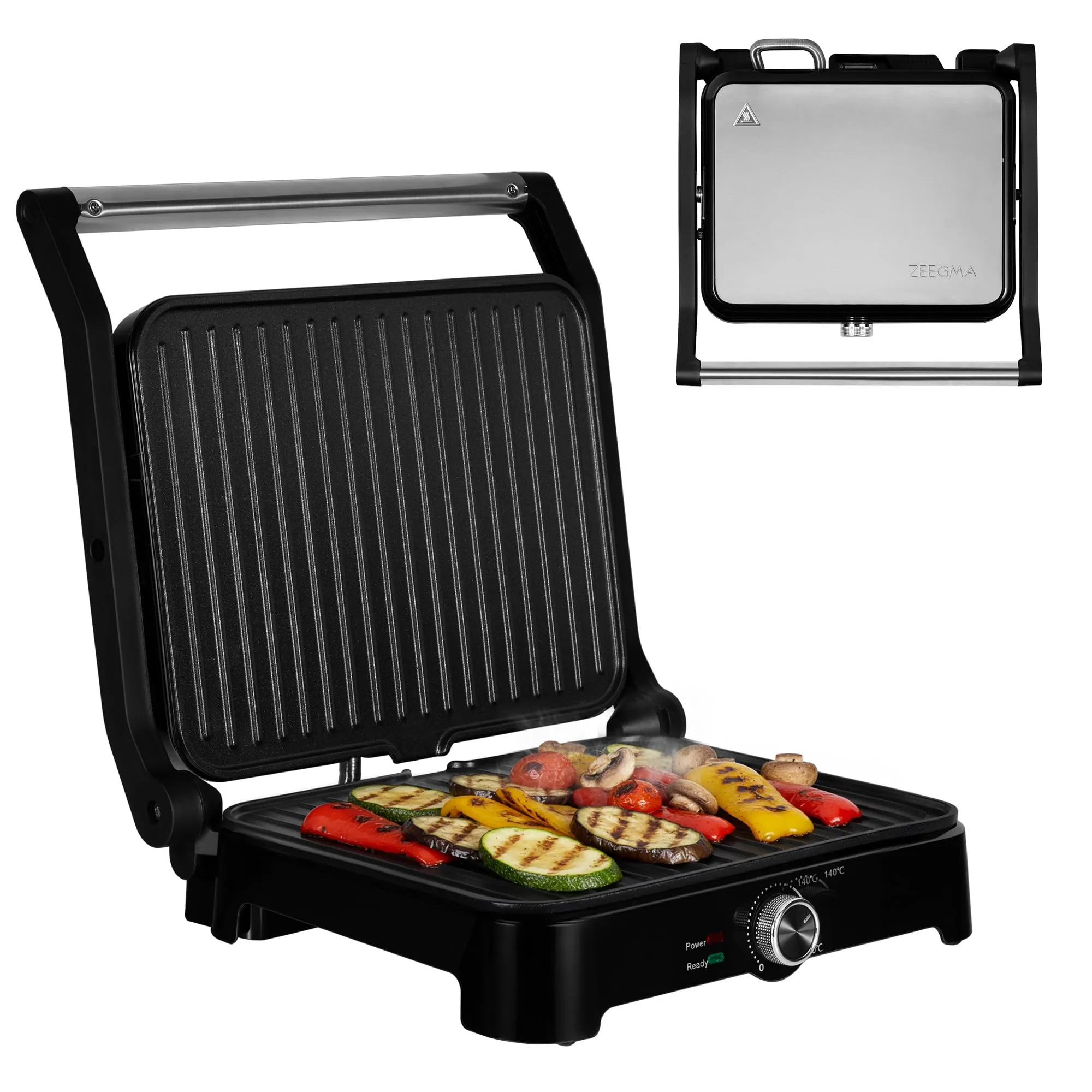 Zeegma Grill Chef Easy - Grill Elettrico 2 in 1 e Tostapane Panini