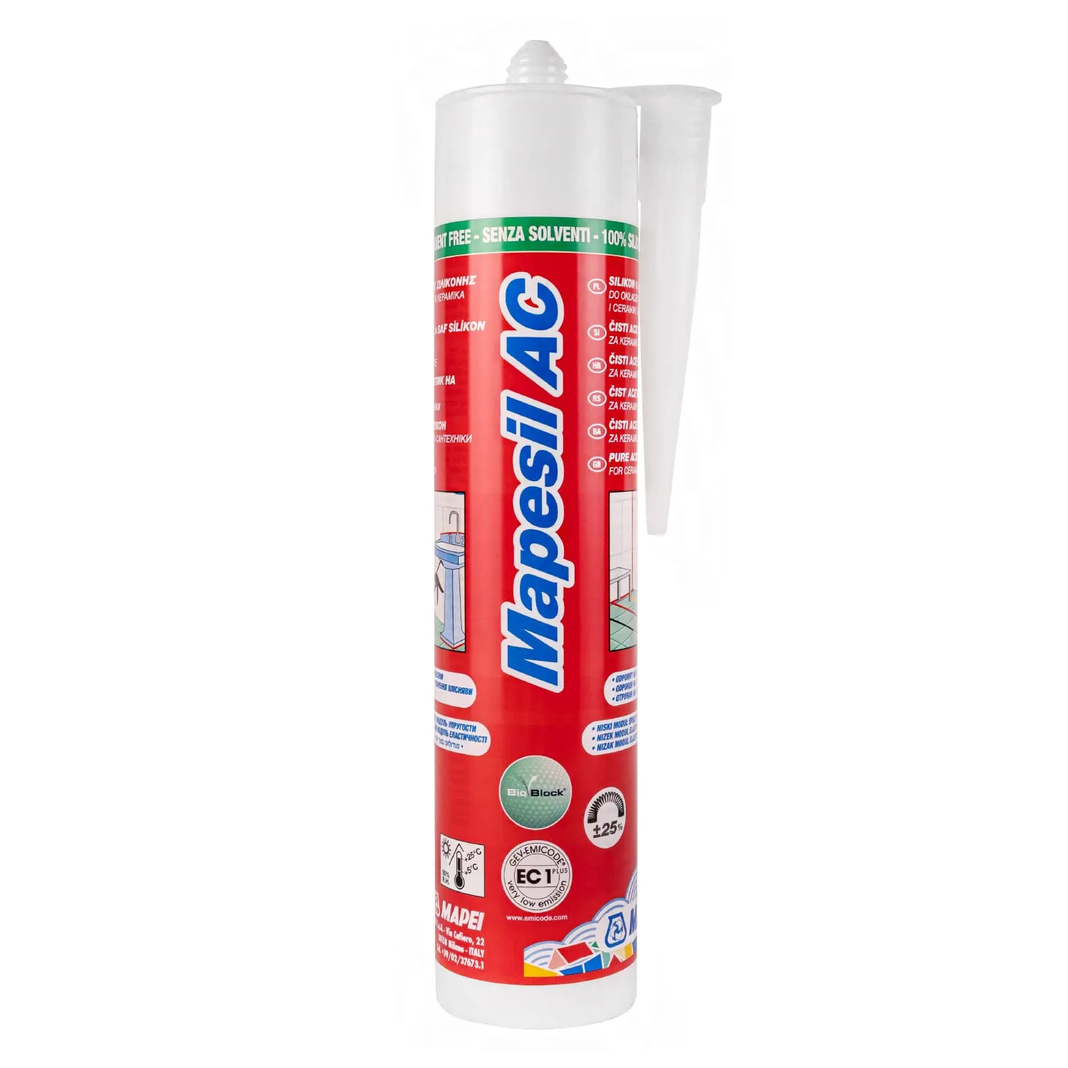Mapei Mapesil AC Sigillante Siliconico Antimuffa Avio 310ml
