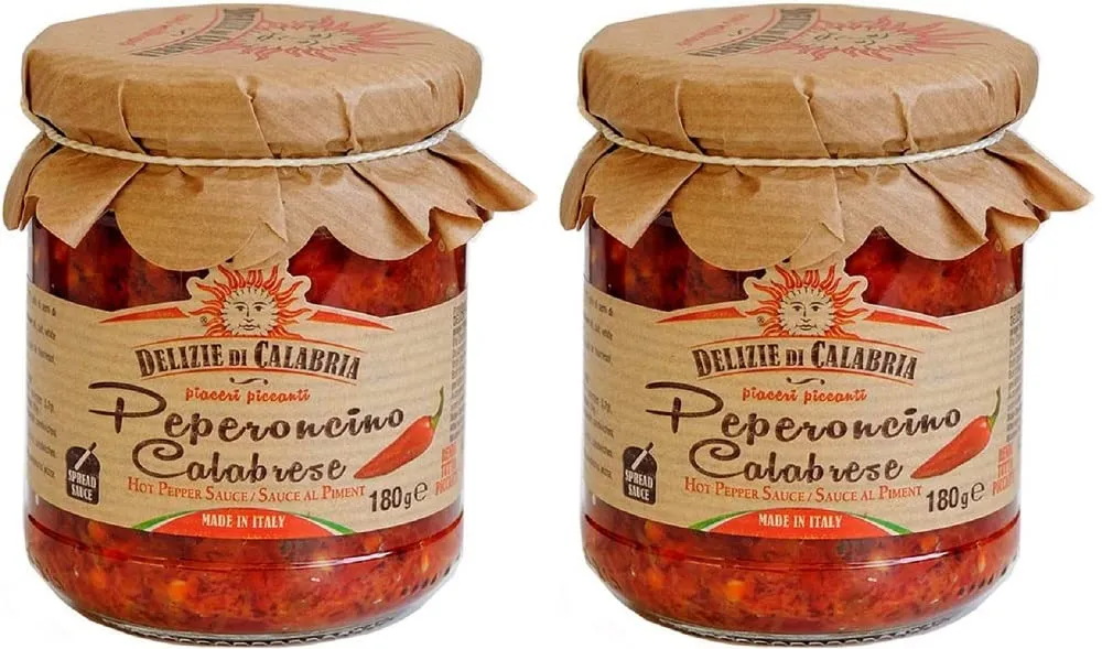 Crema di Peperoncino Tritato Calabrese - 2 Confezioni da 180g Delizie di Calabria