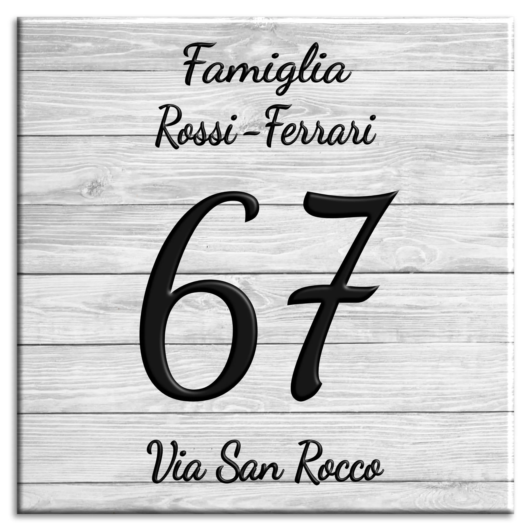 Targa Decorativa Personalizzabile per Numero Civico in Ceramica