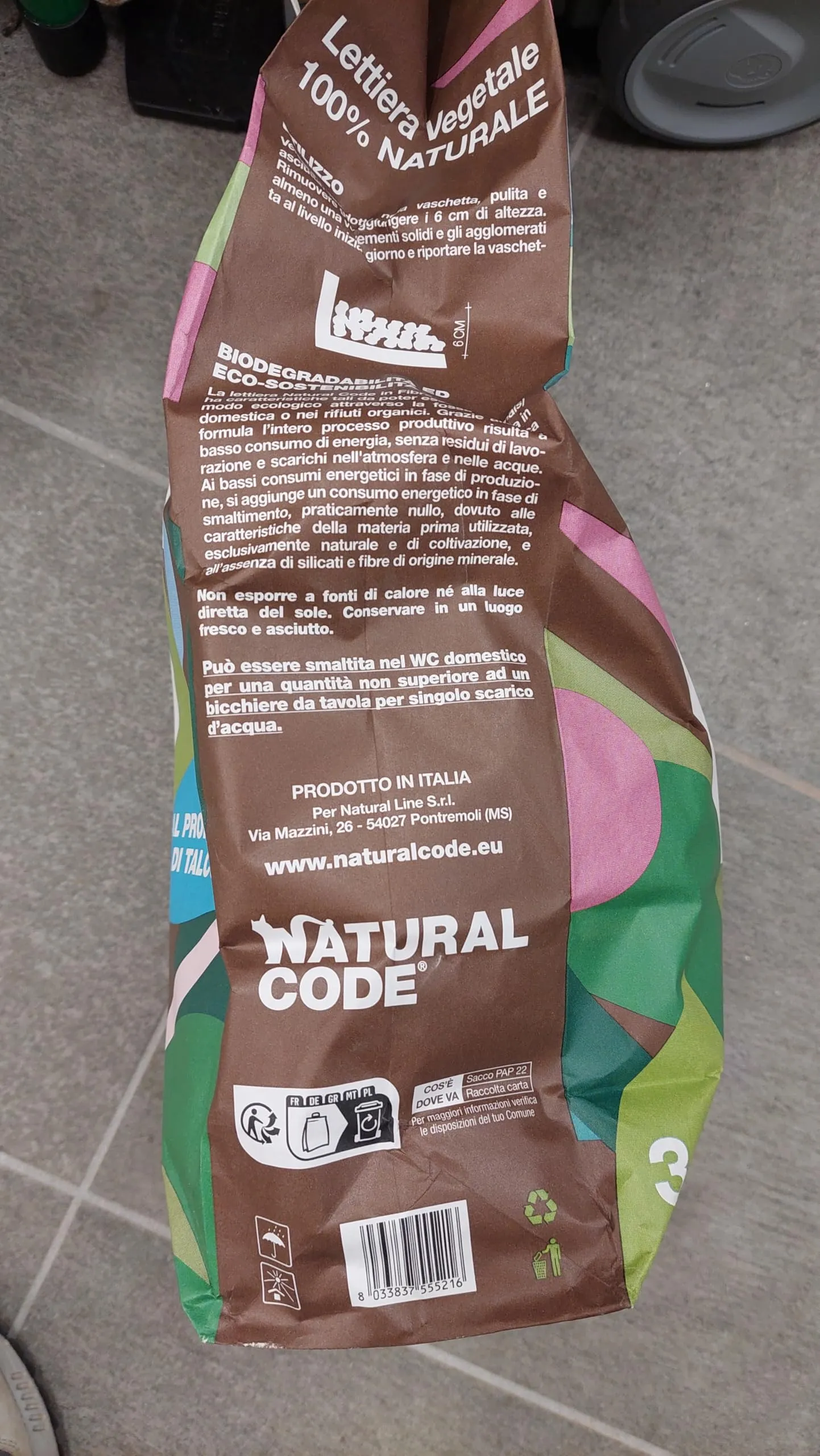 Lettiera Vegetale Agglomerante Mais Talco Natural Code - 4 x 3,8 kg (15,2 kg Totali)