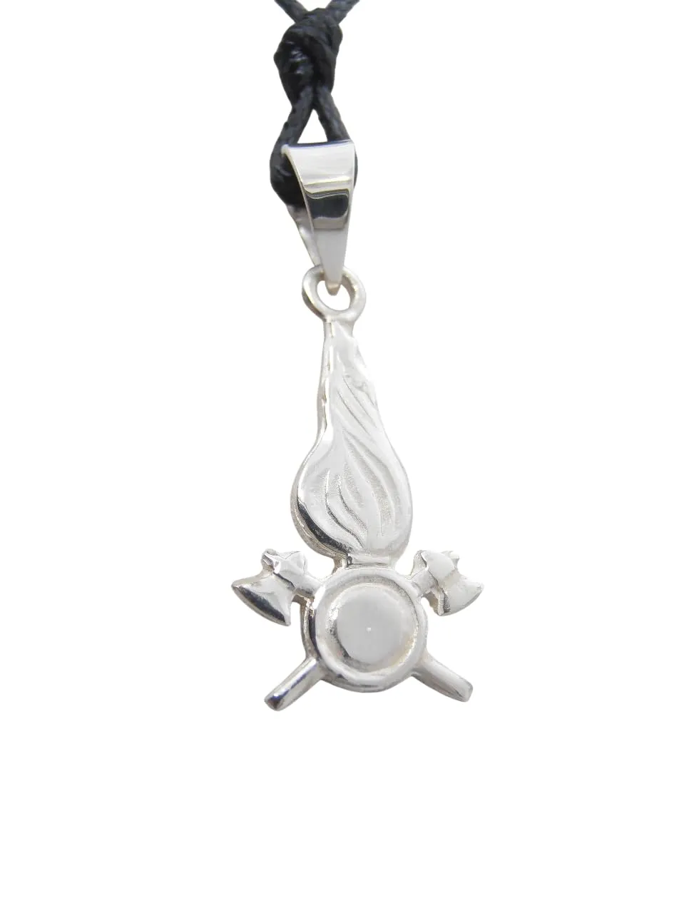 Vigili del Fuoco : Ciondolo in Argento 925 con il Simbolo dei Pompieri - Pendente Stemma Fregio