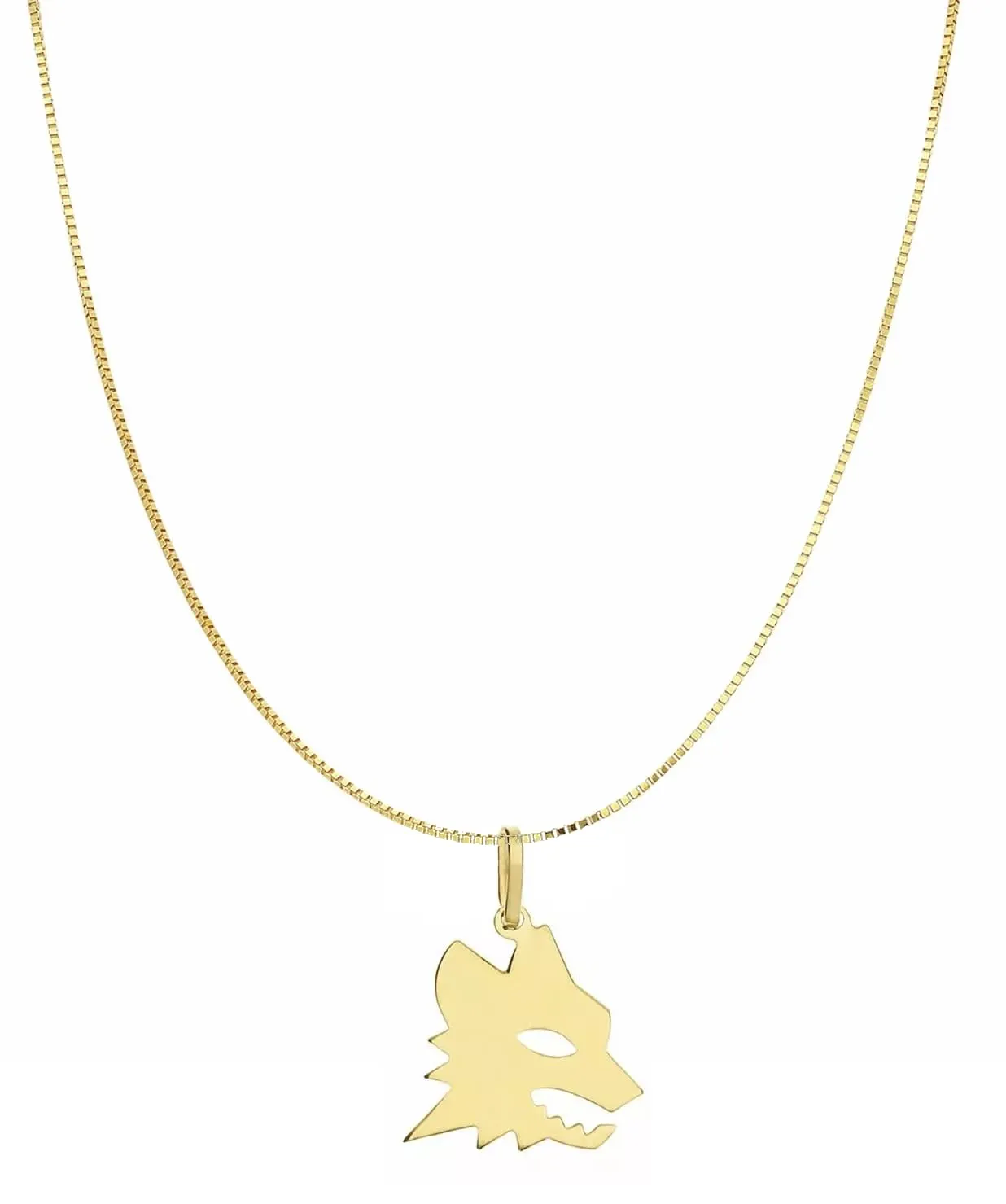 Collana Unisex Lupo Roma Argento 925 Placcato Oro 18k - Fatta a Mano