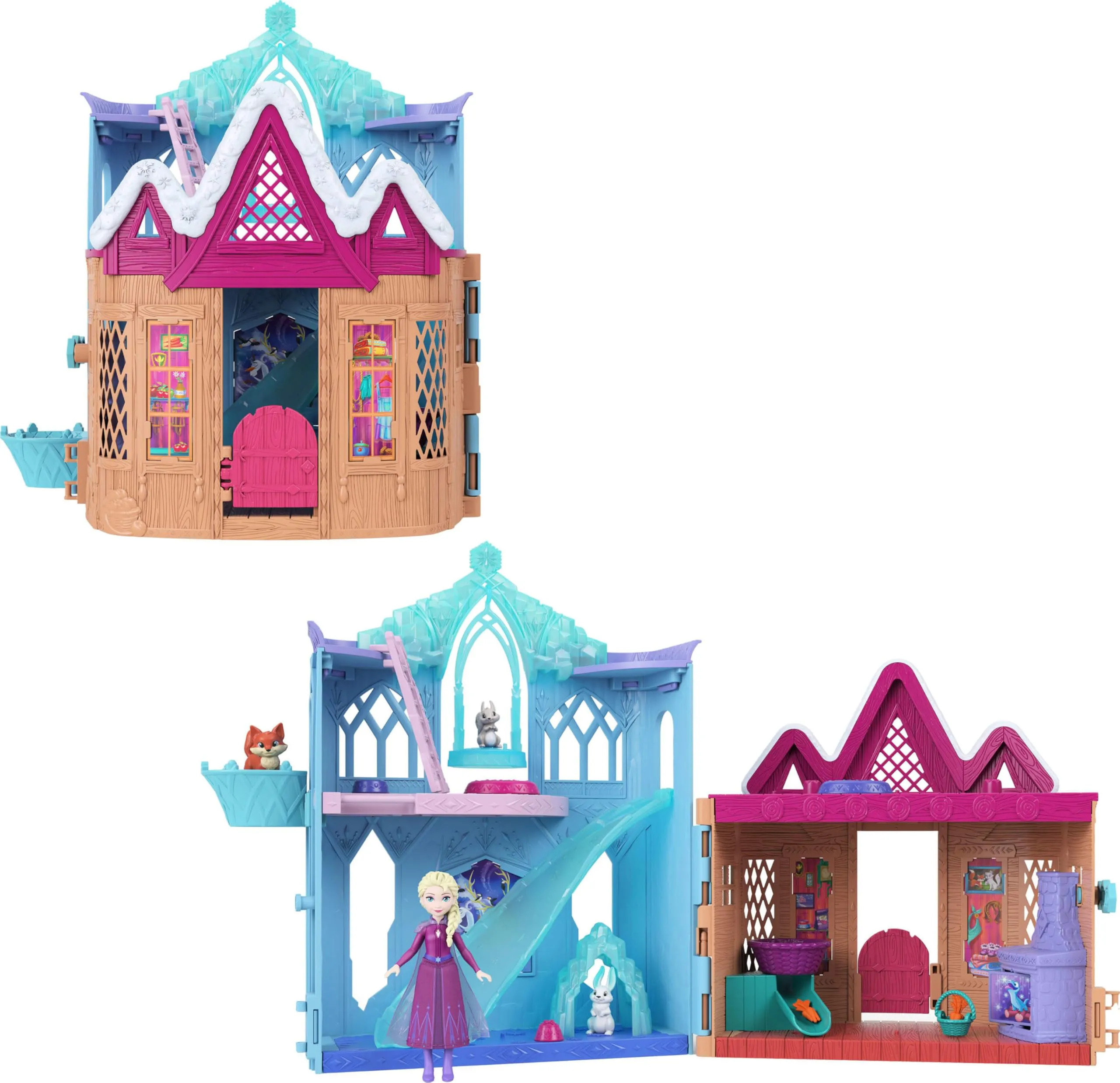 Mattel Disney Frozen - Cuccioli Invernali, Set Castello con Mini Bambola Elsa e Amici Animali